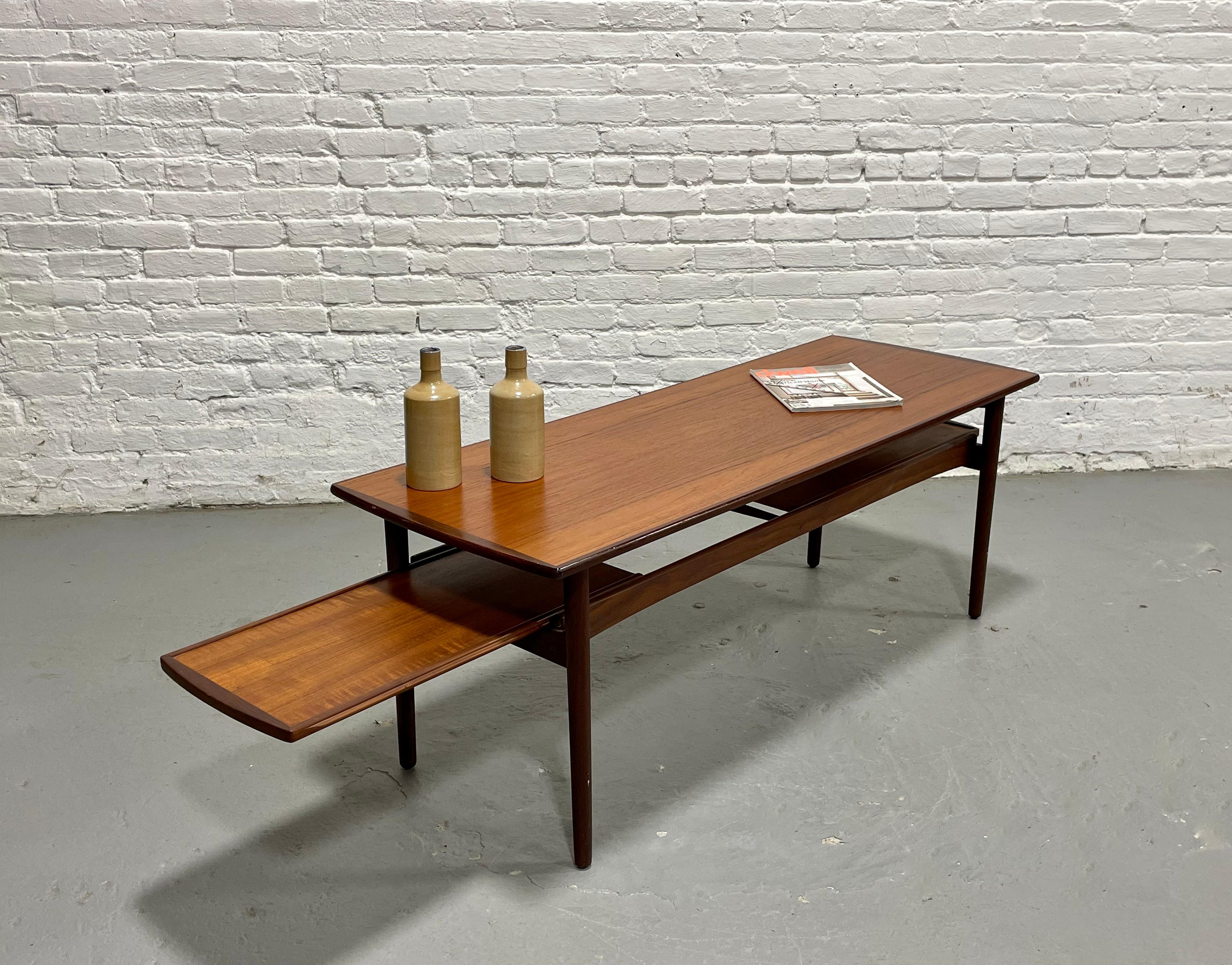 Danish Mid Century MODERN Expanding Teak COFFEE TABLE by Bramin, c. 1960s For Sale 10