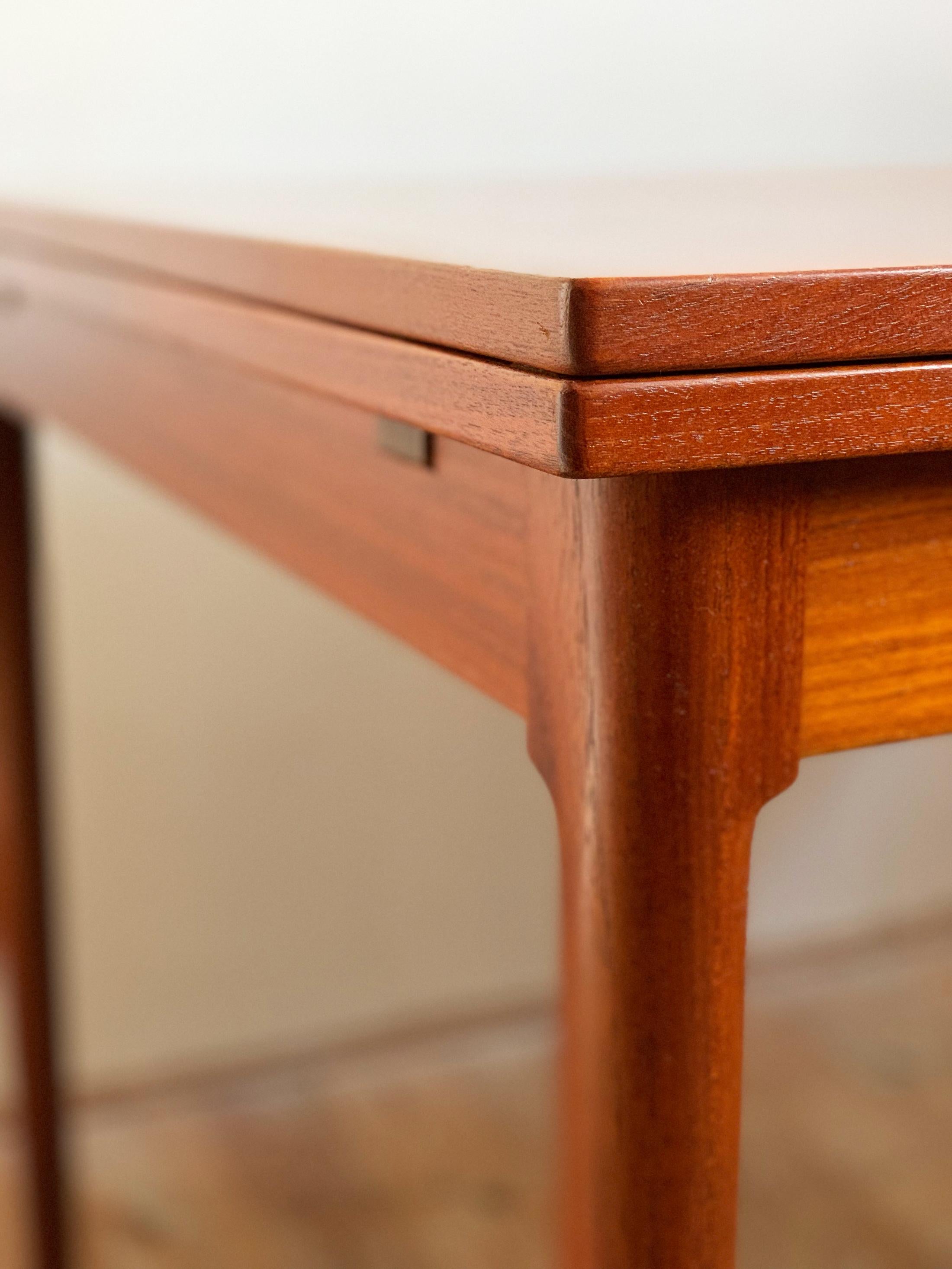 Danish Mid-Century Modern Extendable Teak Dining Table, 1950s For Sale 2