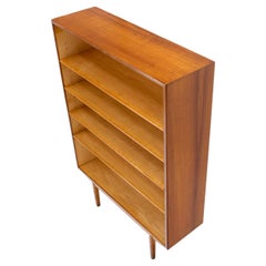 Danish Mid-Century Modern Five Shelves 5 Foot Tall Bookcase on Dowel Legs