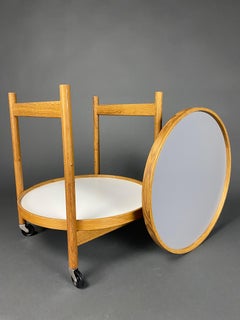 Carro de servicio plegable danés moderno de mediados de siglo