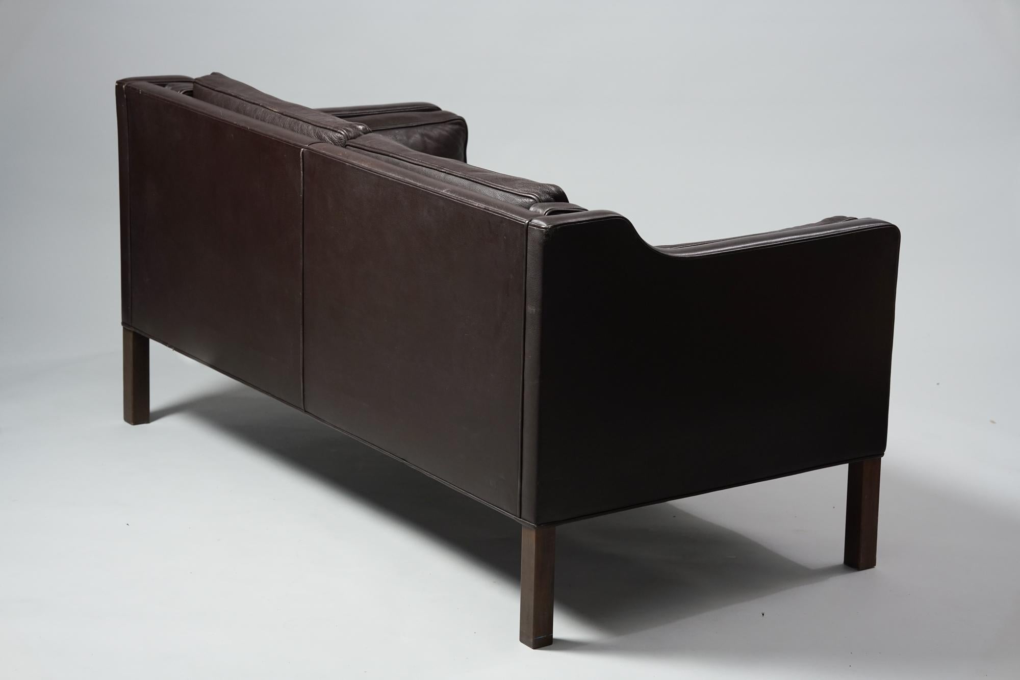 Cuir Canapé danois moderne du milieu du siècle Frederician 2212 -Sofa de Børge Mogensen