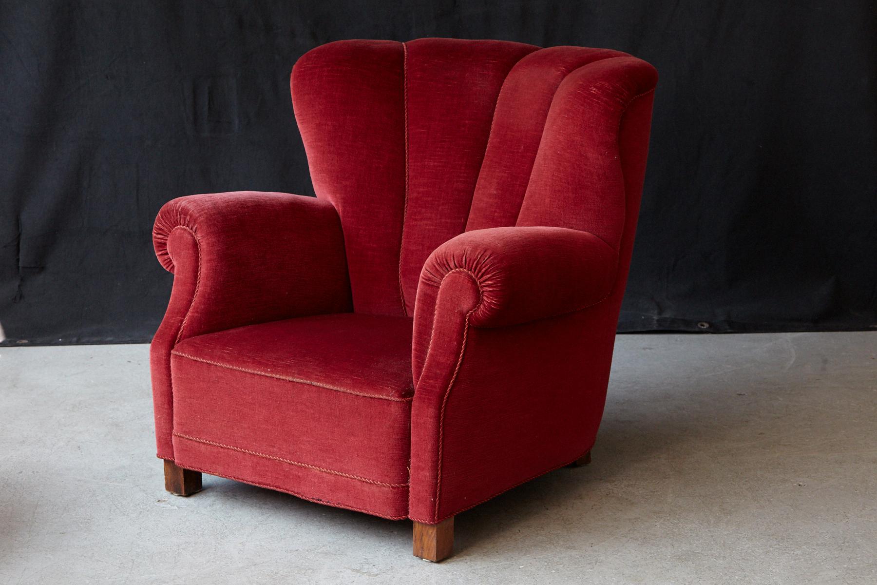 red velvet chair