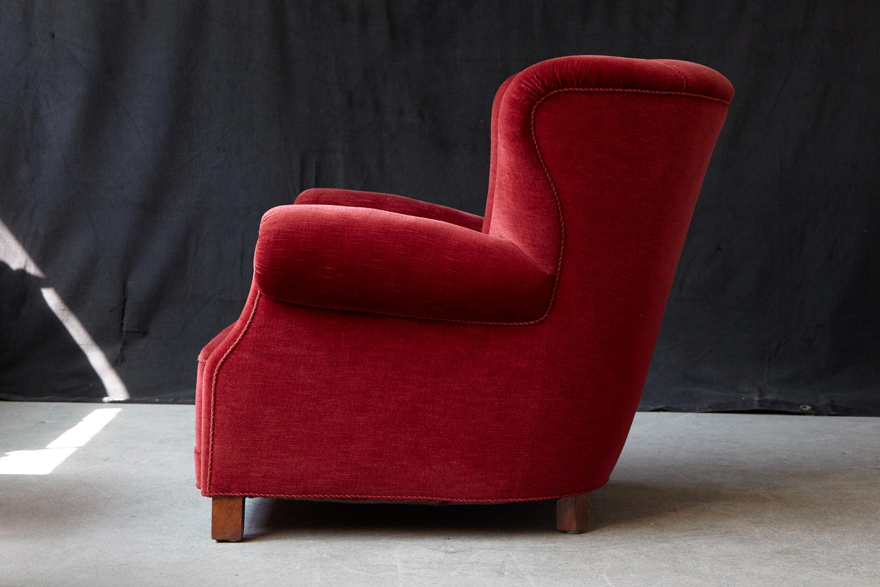large velvet chair
