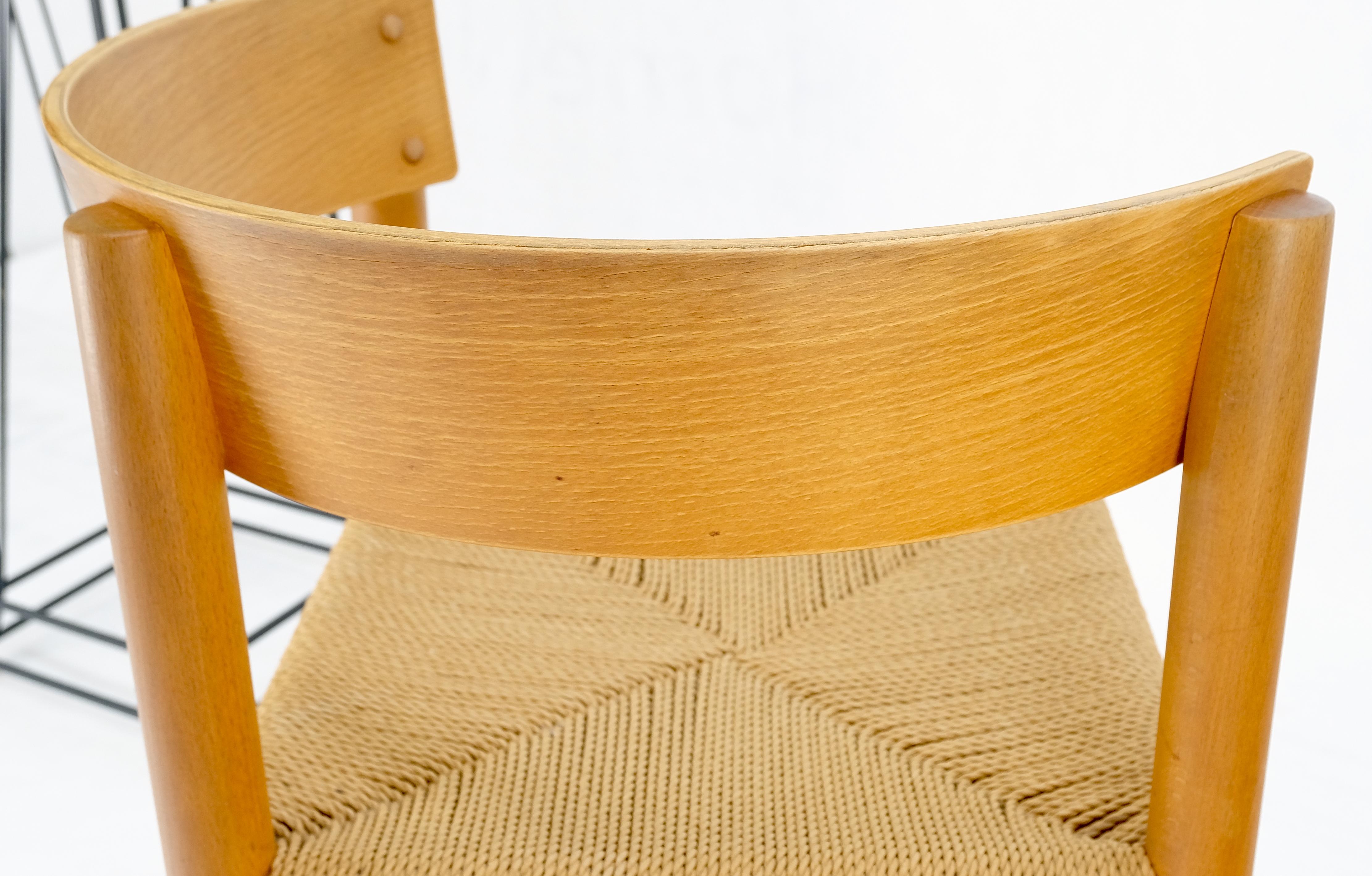 Danish Mid-Century Modern Fritz Hansen Rush Seat Bent Wood Corner Chair MINT! For Sale 5