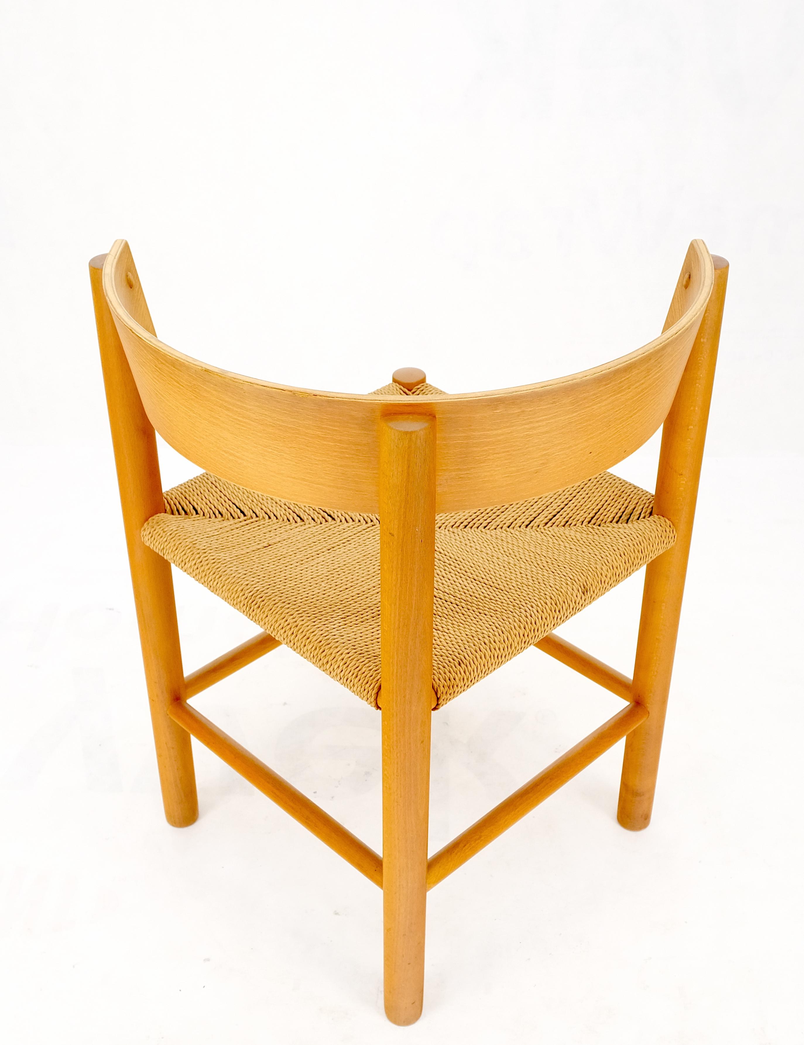 Danish Mid-Century Modern Fritz Hansen Rush Seat Bent Wood Corner Chair MINT! For Sale 8