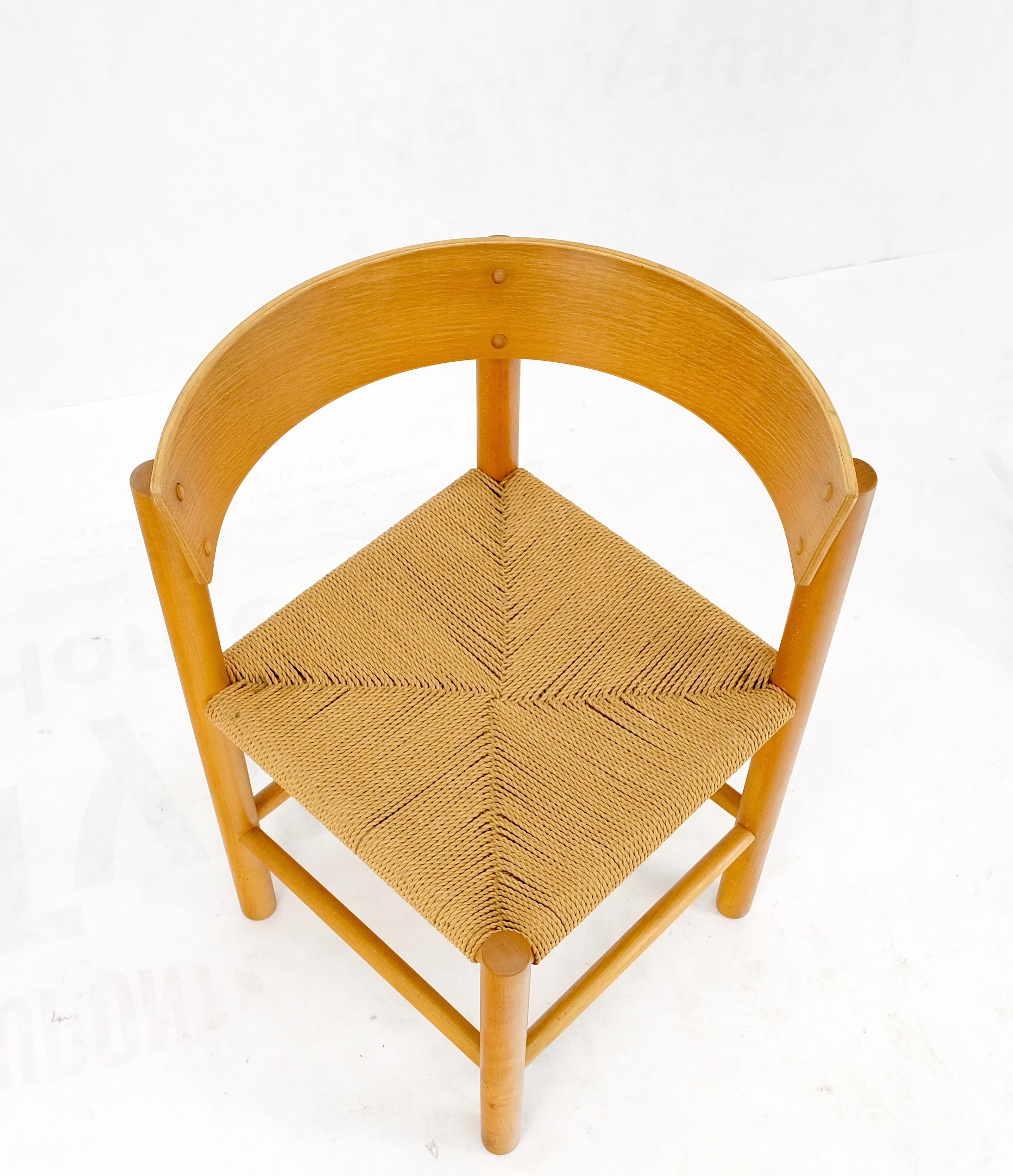 Danish Mid-Century Modern Fritz Hansen rush seat bent wood corner chair MINT!.