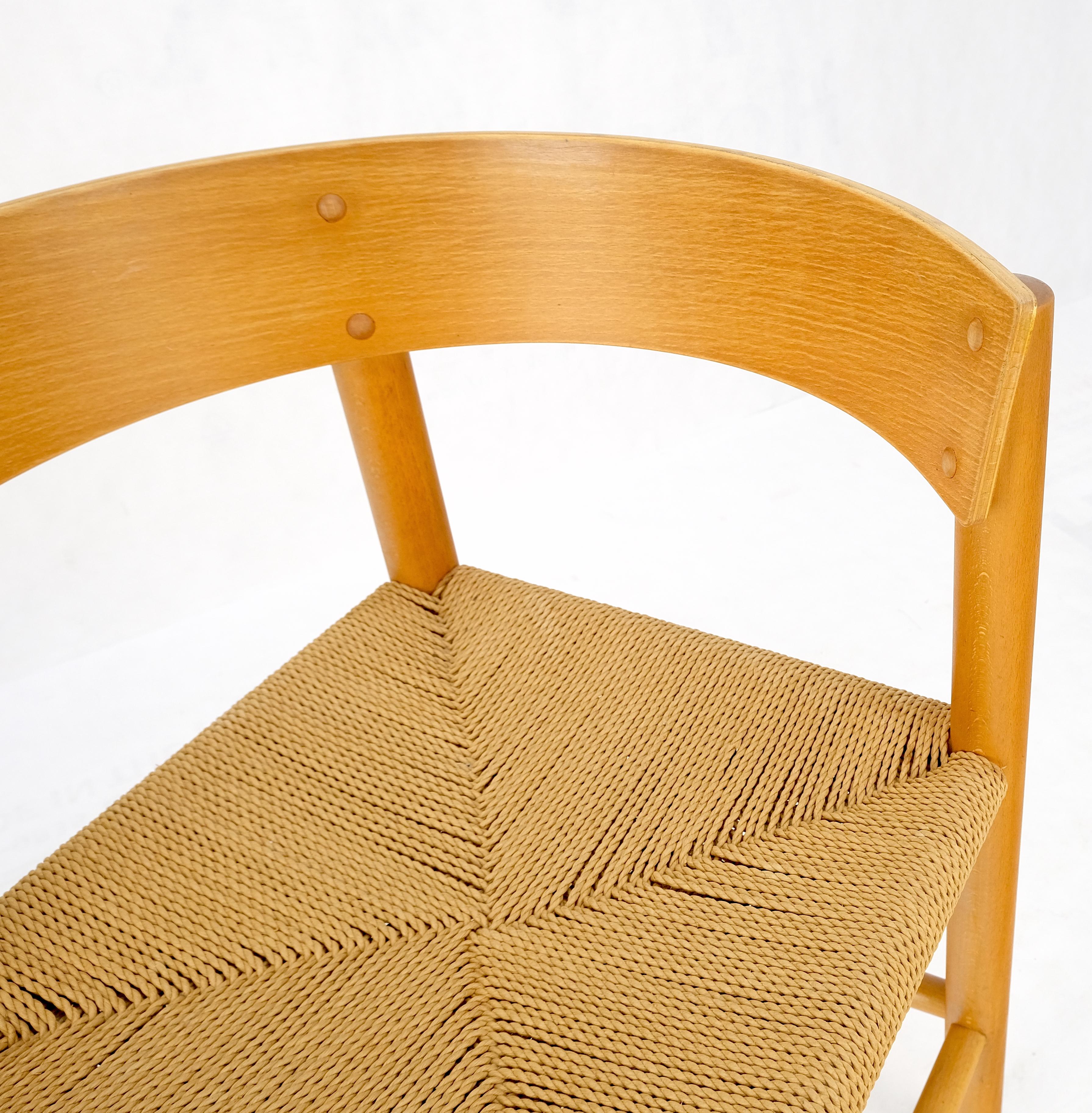 20th Century Danish Mid-Century Modern Fritz Hansen Rush Seat Bent Wood Corner Chair MINT! For Sale