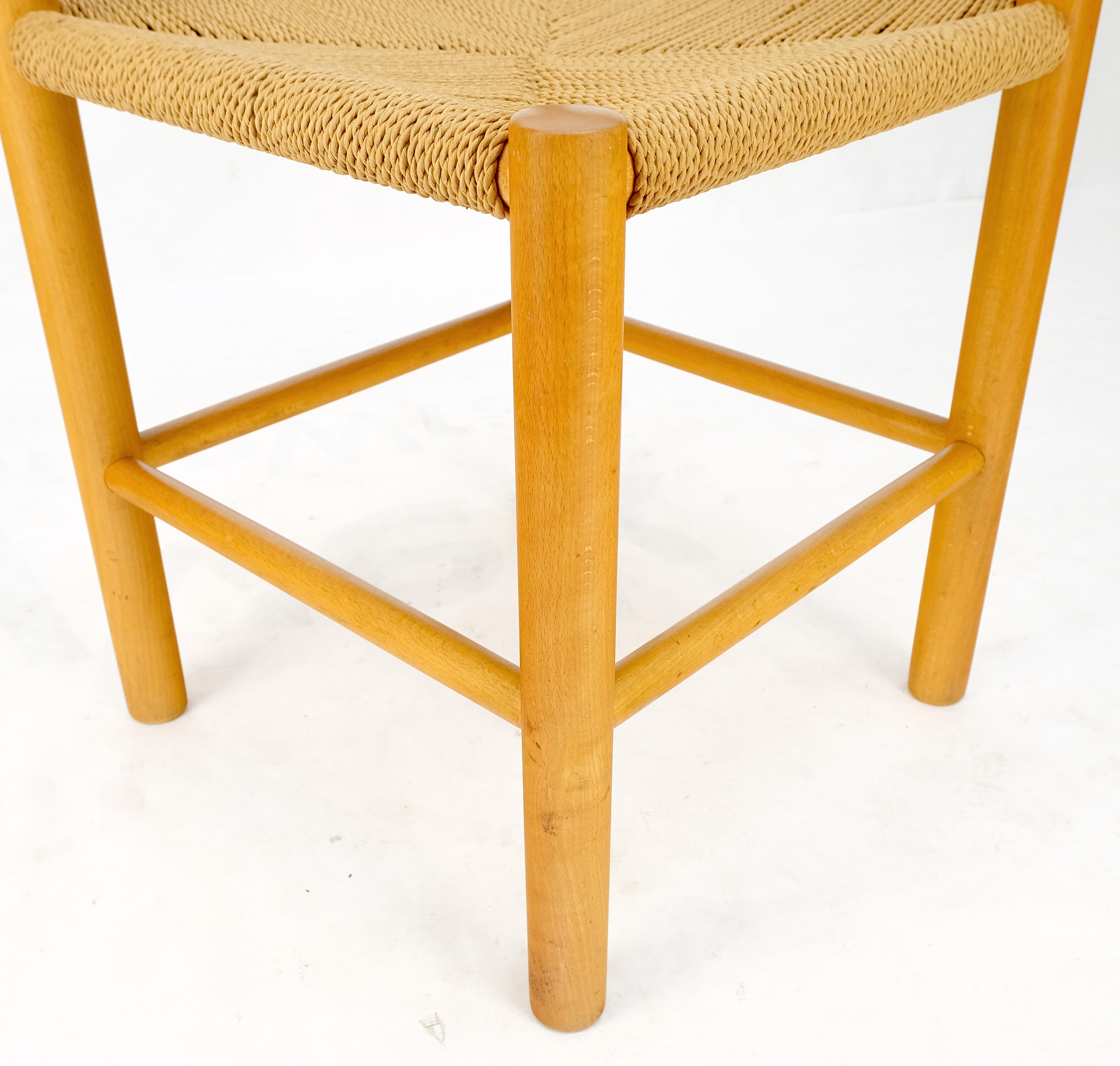 Teak Danish Mid-Century Modern Fritz Hansen Rush Seat Bent Wood Corner Chair MINT! For Sale