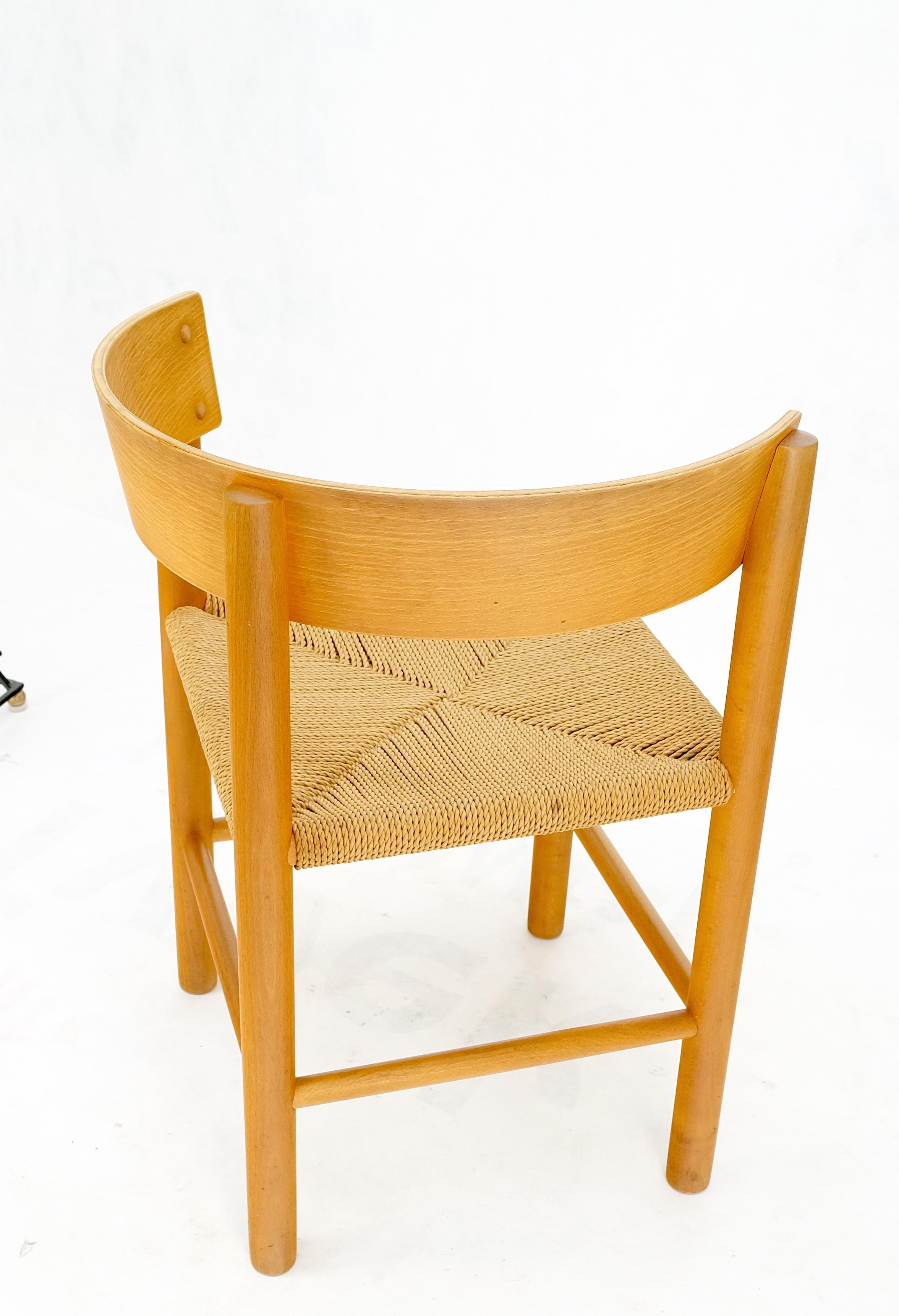 Danish Mid-Century Modern Fritz Hansen Rush Seat Bent Wood Corner Chair MINT! For Sale 1