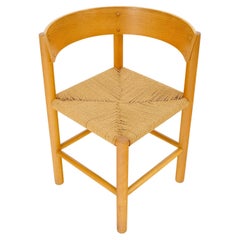 Vintage Danish Mid-Century Modern Fritz Hansen Rush Seat Bent Wood Corner Chair MINT!