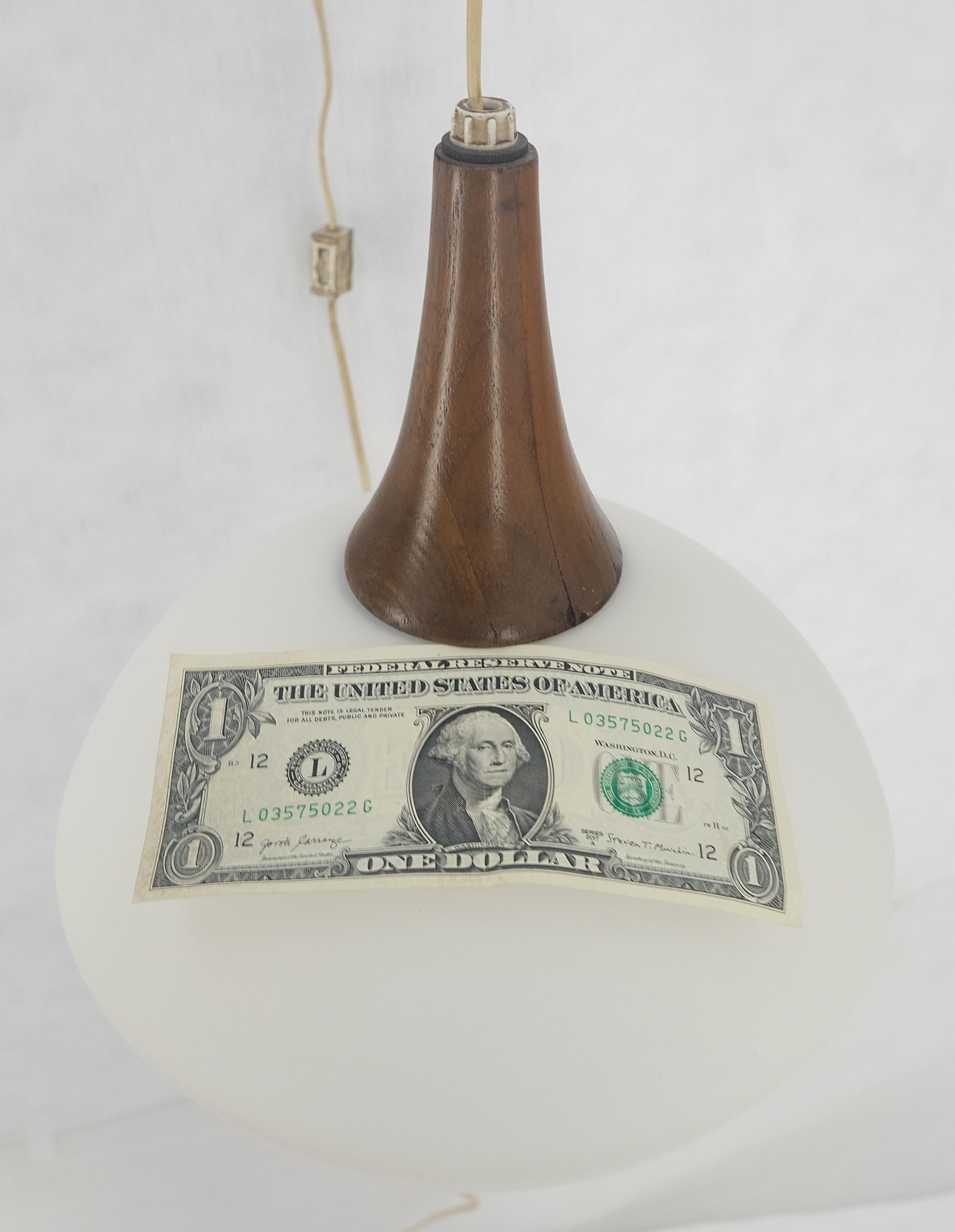 Danish Mid Century Modern Fully Adjustable Teak Swing Scones Frost Glass Shade For Sale 5