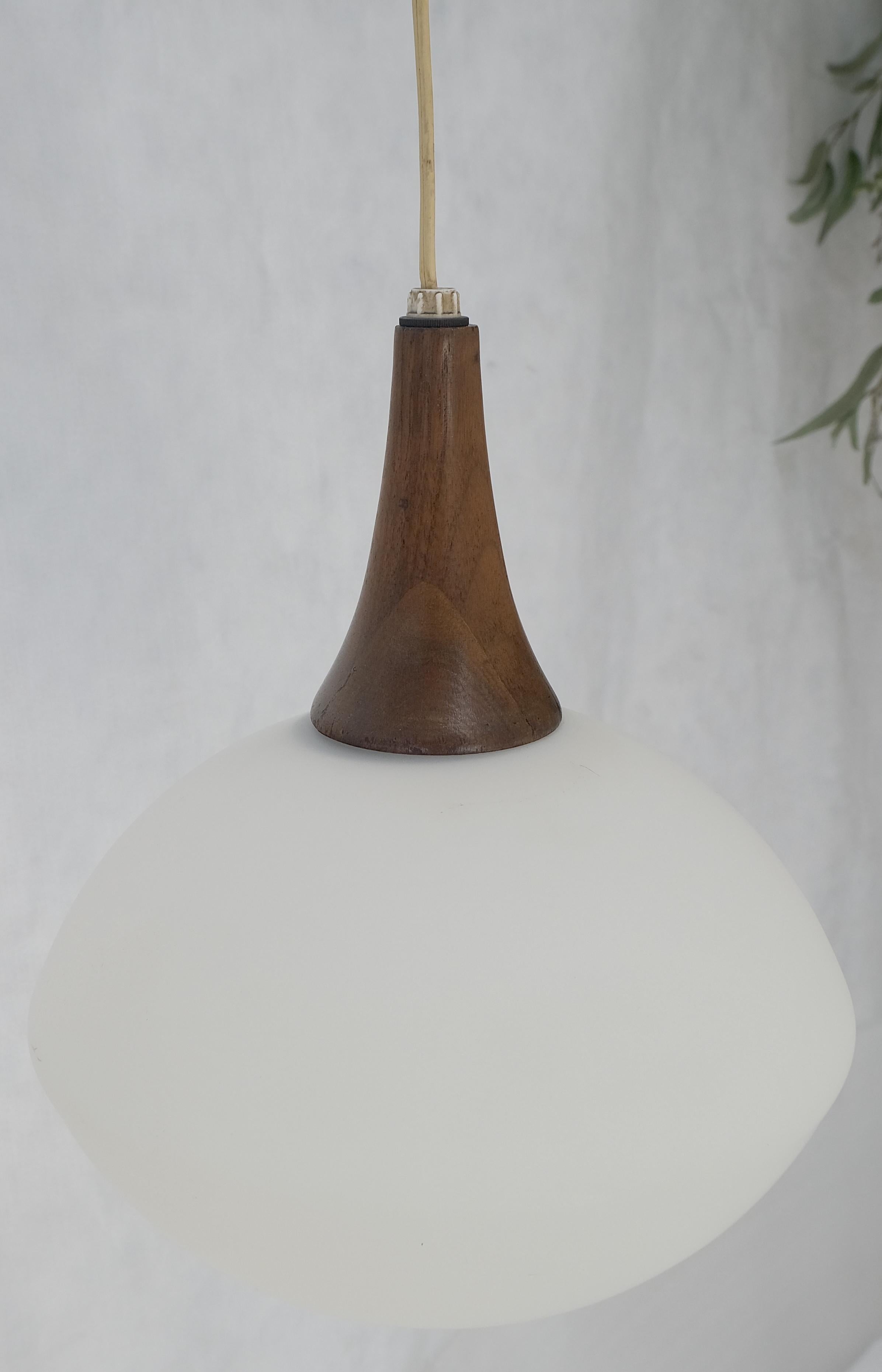 20th Century Danish Mid Century Modern Fully Adjustable Teak Swing Scones Frost Glass Shade For Sale