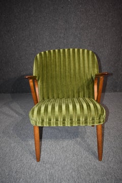 Danish Mid-Century Modern Green Teak Lounge Chair, 1960s