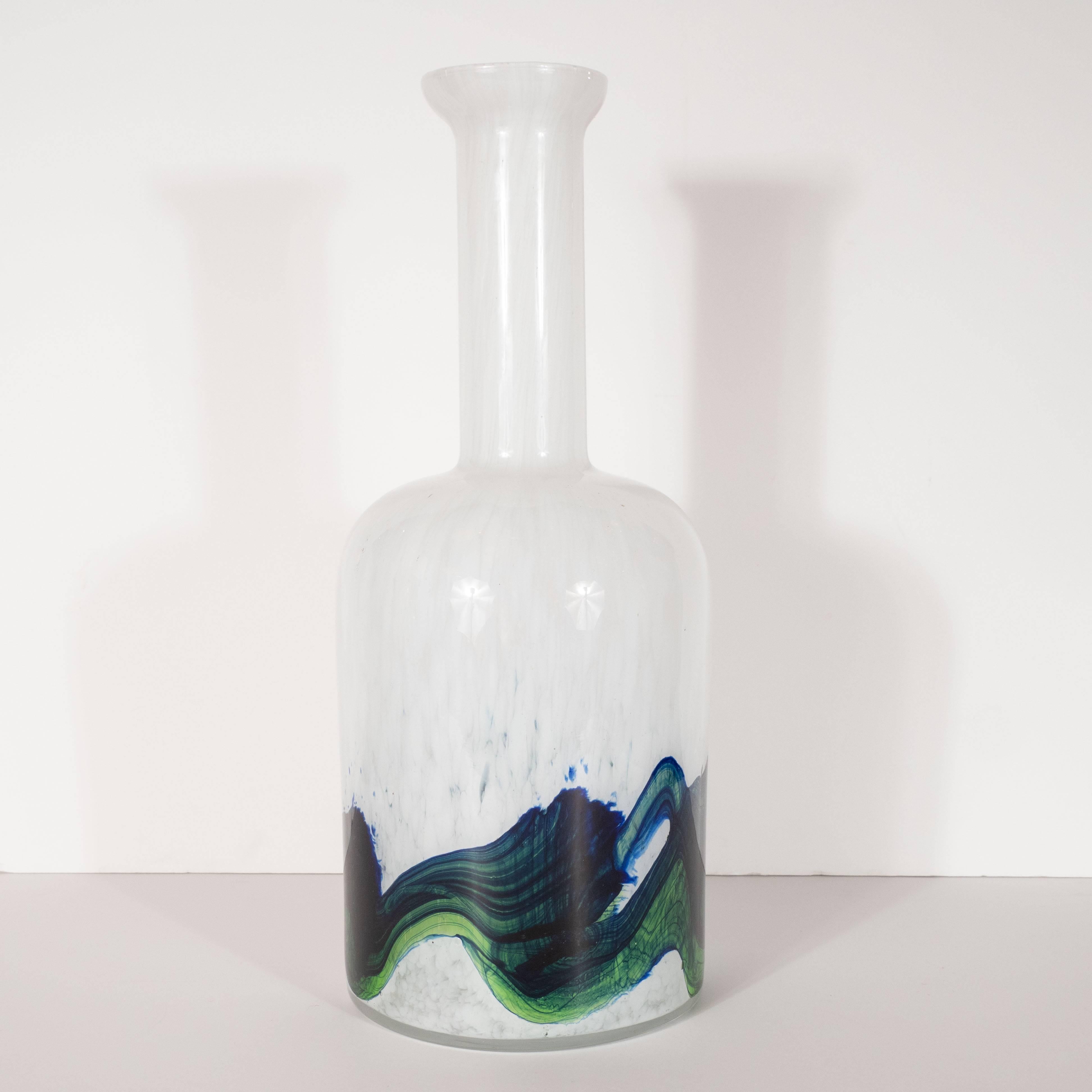 Vase danois en verre soufflé à la bouche, de style moderne du milieu du siècle dernier, par Otto Brauer pour Holmegaard en vente 4