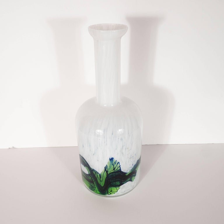 Mid-20th Century Danish Mid-Century Modern Handblown Glass Vase by Otto Brauer for Holmegaard For Sale