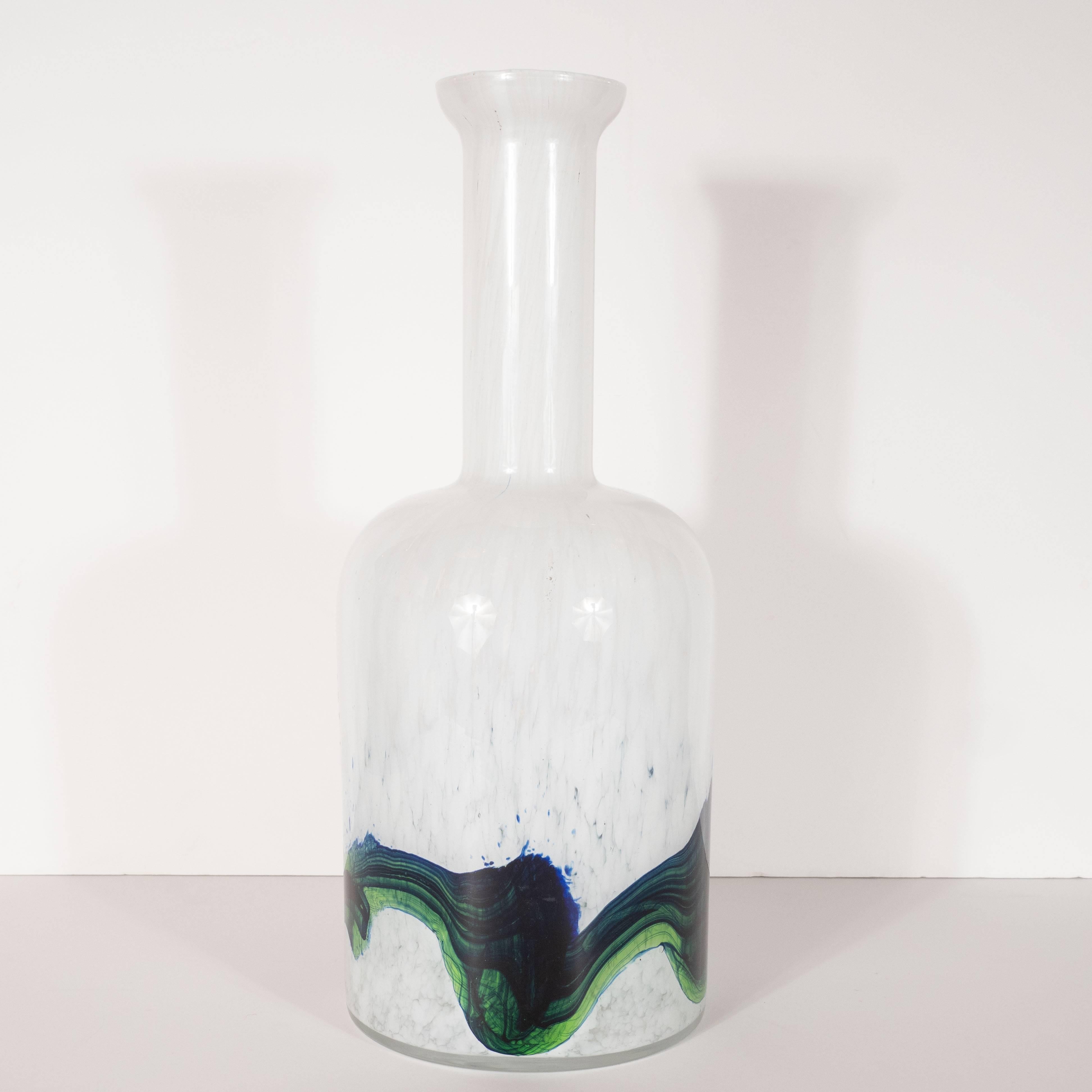 Vase danois en verre soufflé à la bouche, de style moderne du milieu du siècle dernier, par Otto Brauer pour Holmegaard en vente 1