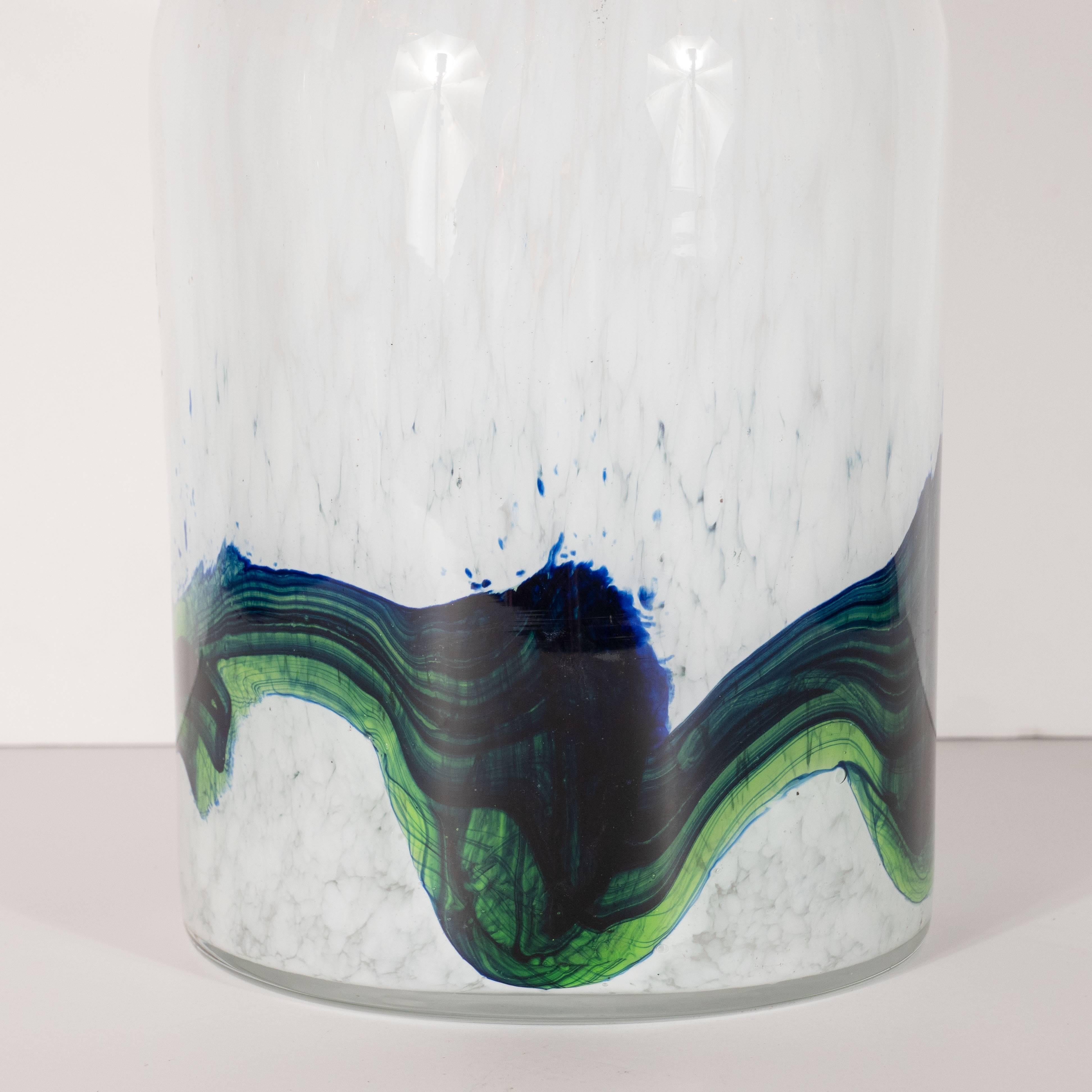 Vase danois en verre soufflé à la bouche, de style moderne du milieu du siècle dernier, par Otto Brauer pour Holmegaard en vente 2