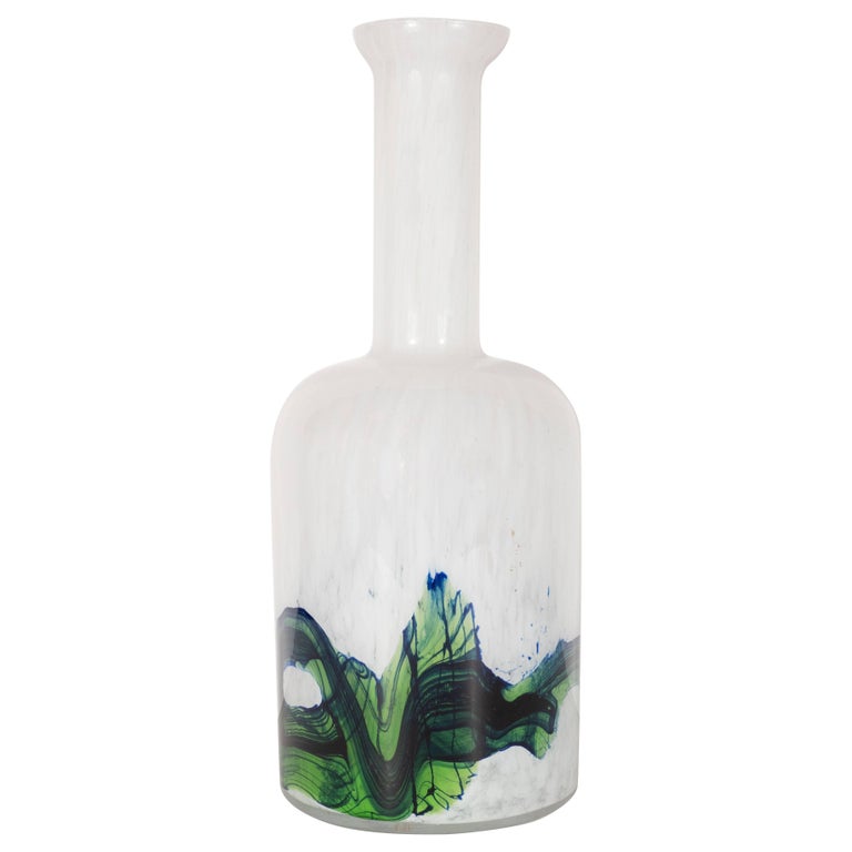 Danish Mid-Century Modern Handblown Glass Vase by Otto Brauer for Holmegaard For Sale