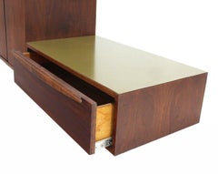 Danish Mid Century Modern HANGING Walnut Side-by-Side Storage Cabinet and Vanity