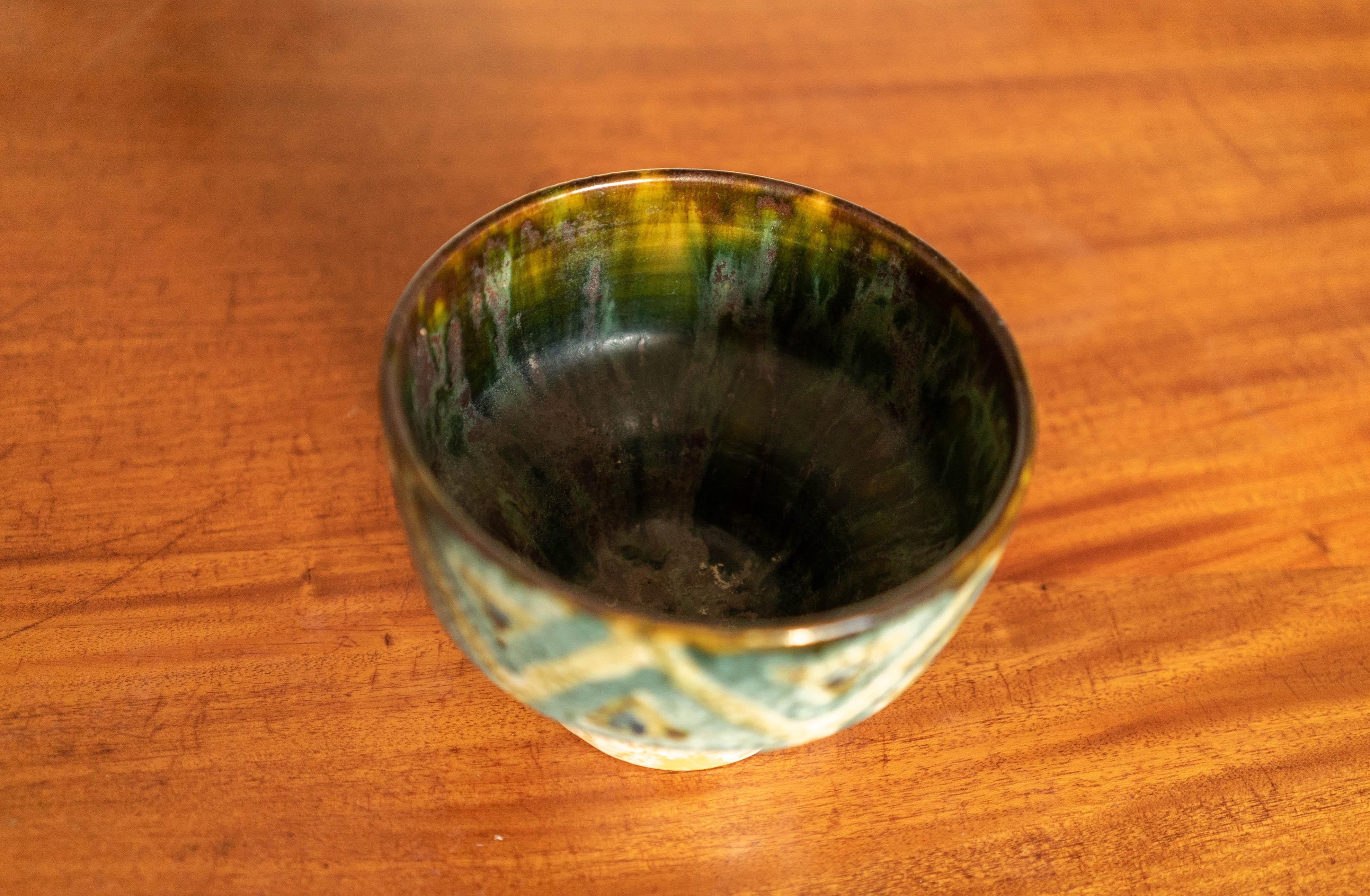 Glazed Danish Mid-Century Modern Herluf Gottschalk Olsen Stoneware Small bowl