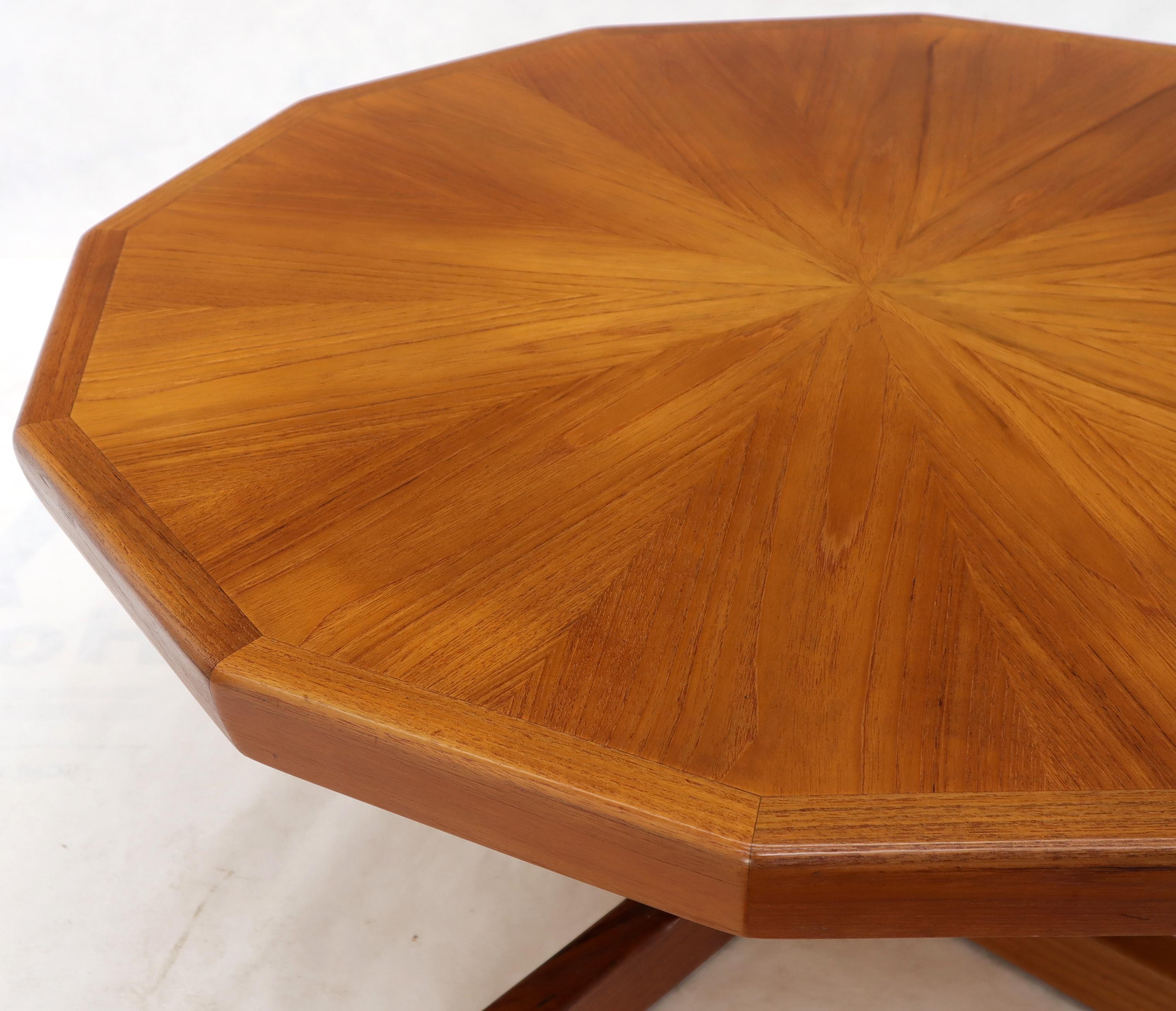 20th Century Danish Mid-Century Modern Hexagon Top Heavy Cross Base Coffee Table For Sale