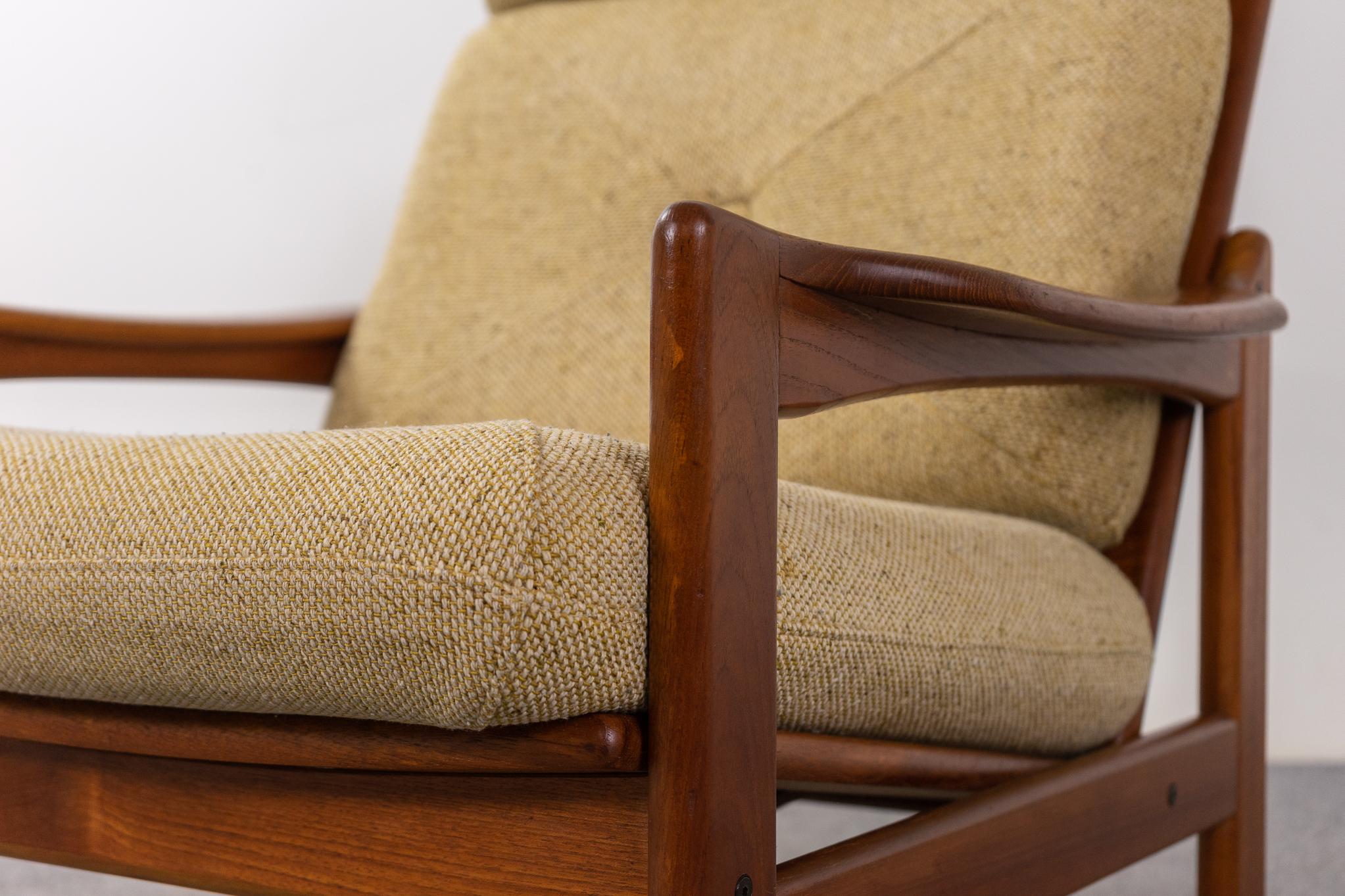 Scandinavian Modern Danish Mid-Century Modern High Back Teak Lounge Chair