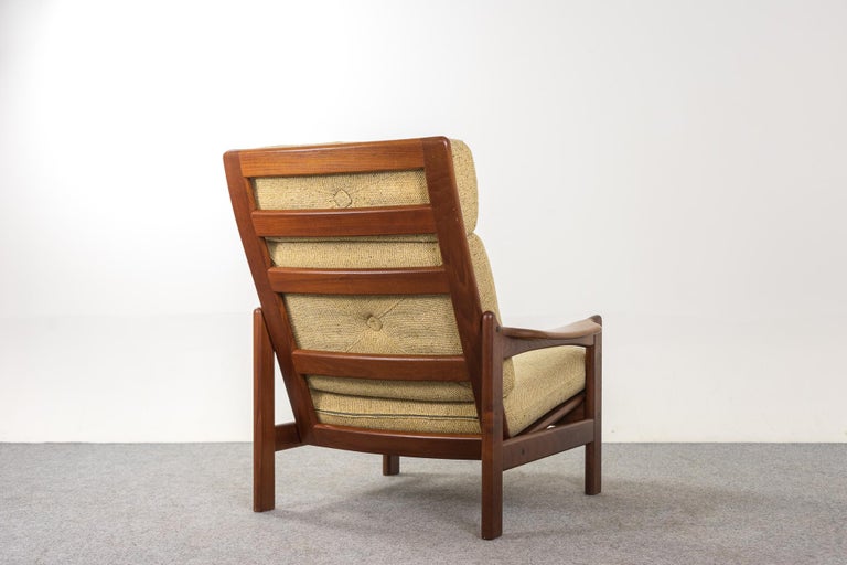 Danish MidCentury Modern High Back Teak Lounge Chair For Sale at 1stDibs