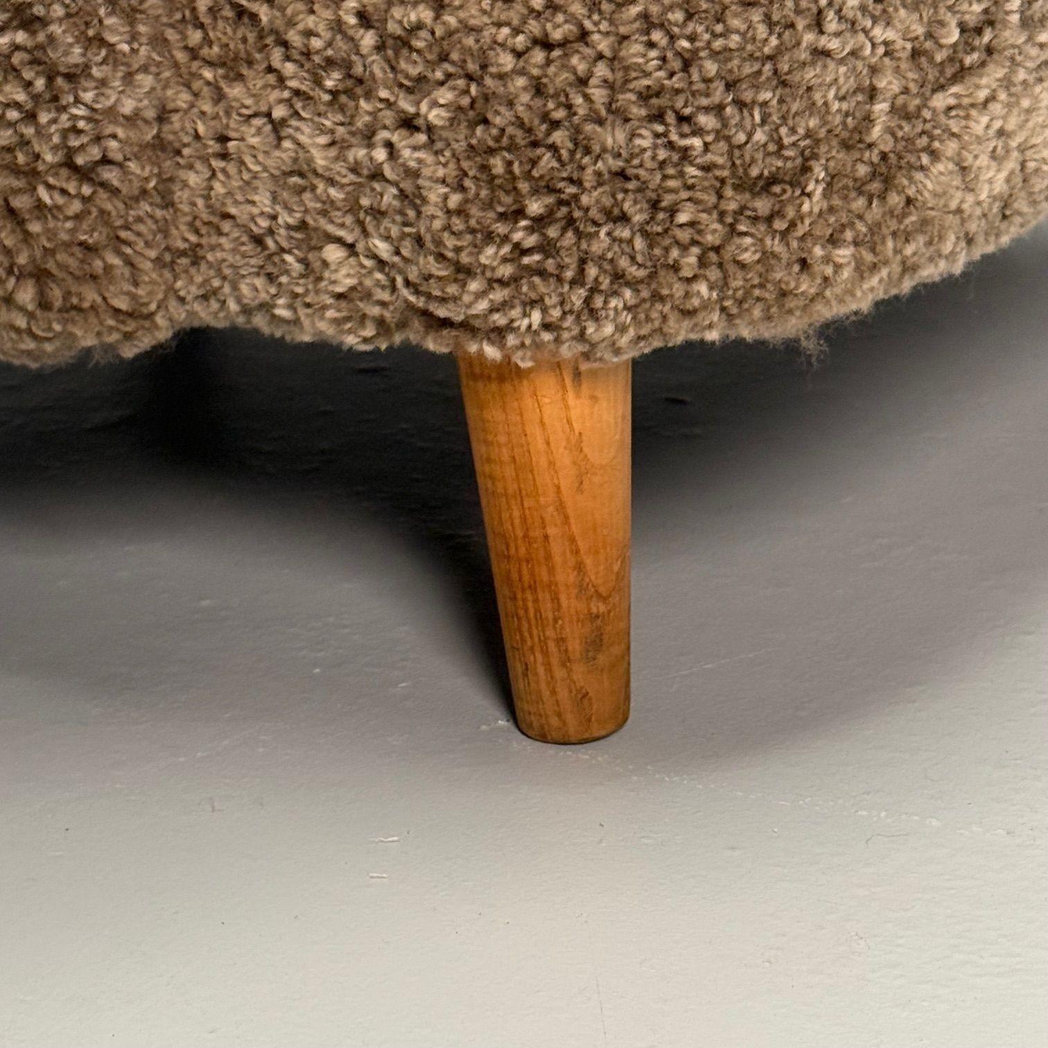 Danish Mid-Century Modern, Highback Lounge Chair, Sahara Shearling, Beech 3