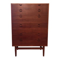 Danish Mid-Century Modern Highboy Chest of Drawers by Erik Worts