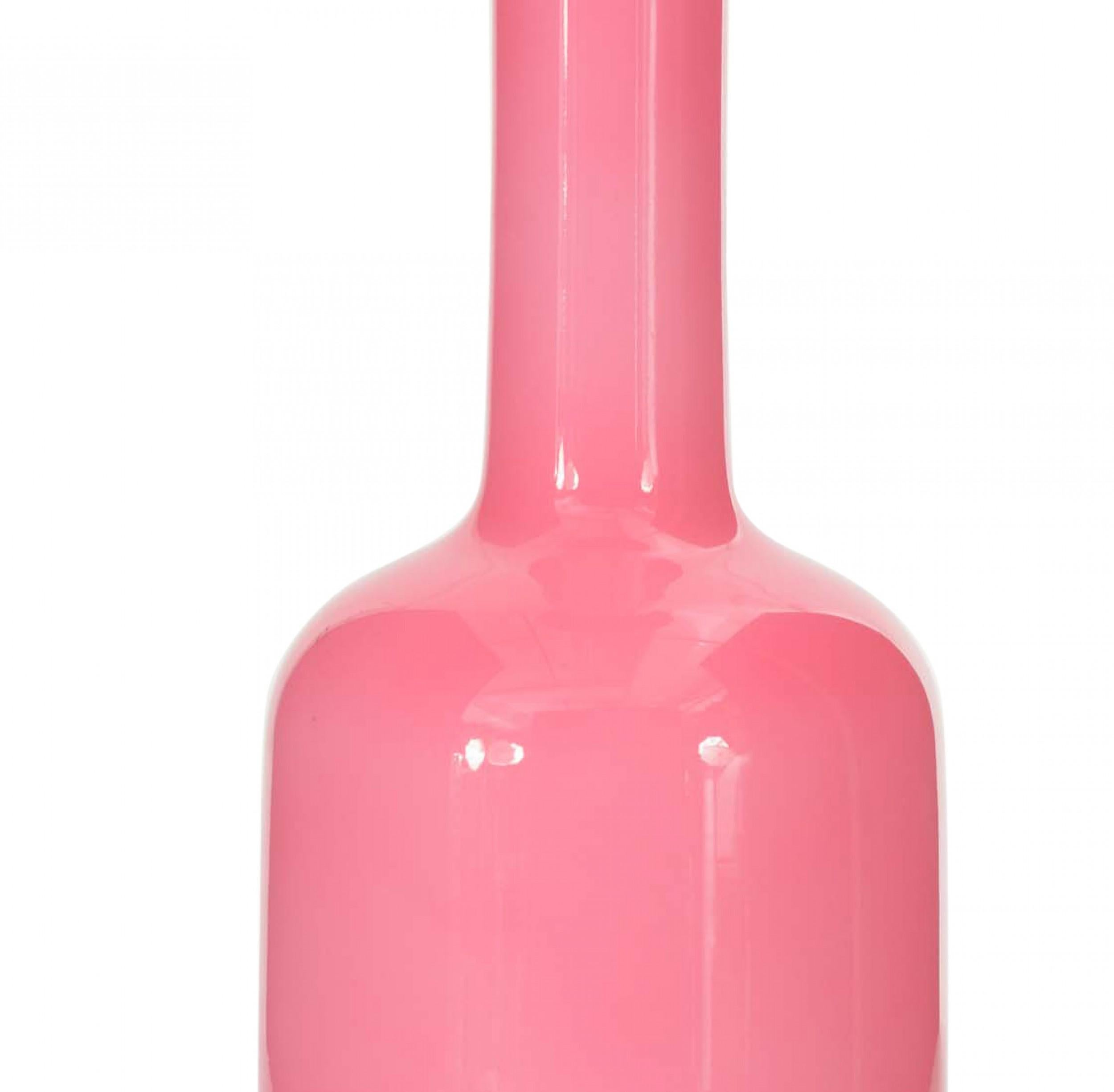 Scandinavo moderno Vaso di vetro rosa Holmegaard danese della metà del secolo scorso in vendita