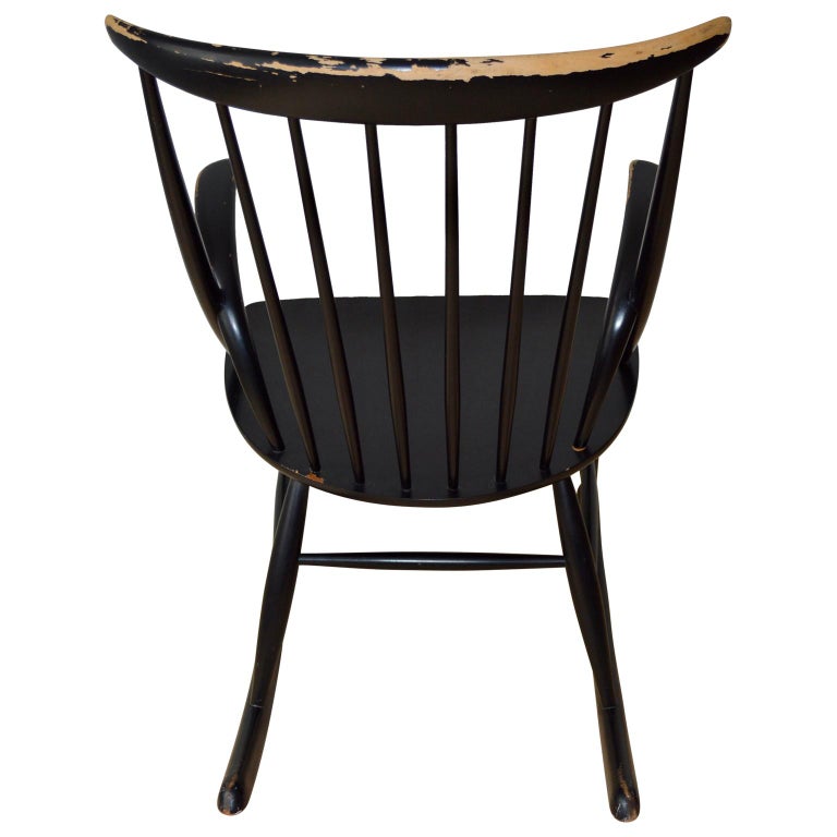 Beech Danish Mid-Century Modern Illum Wikkelsø Rocking Chair For Sale