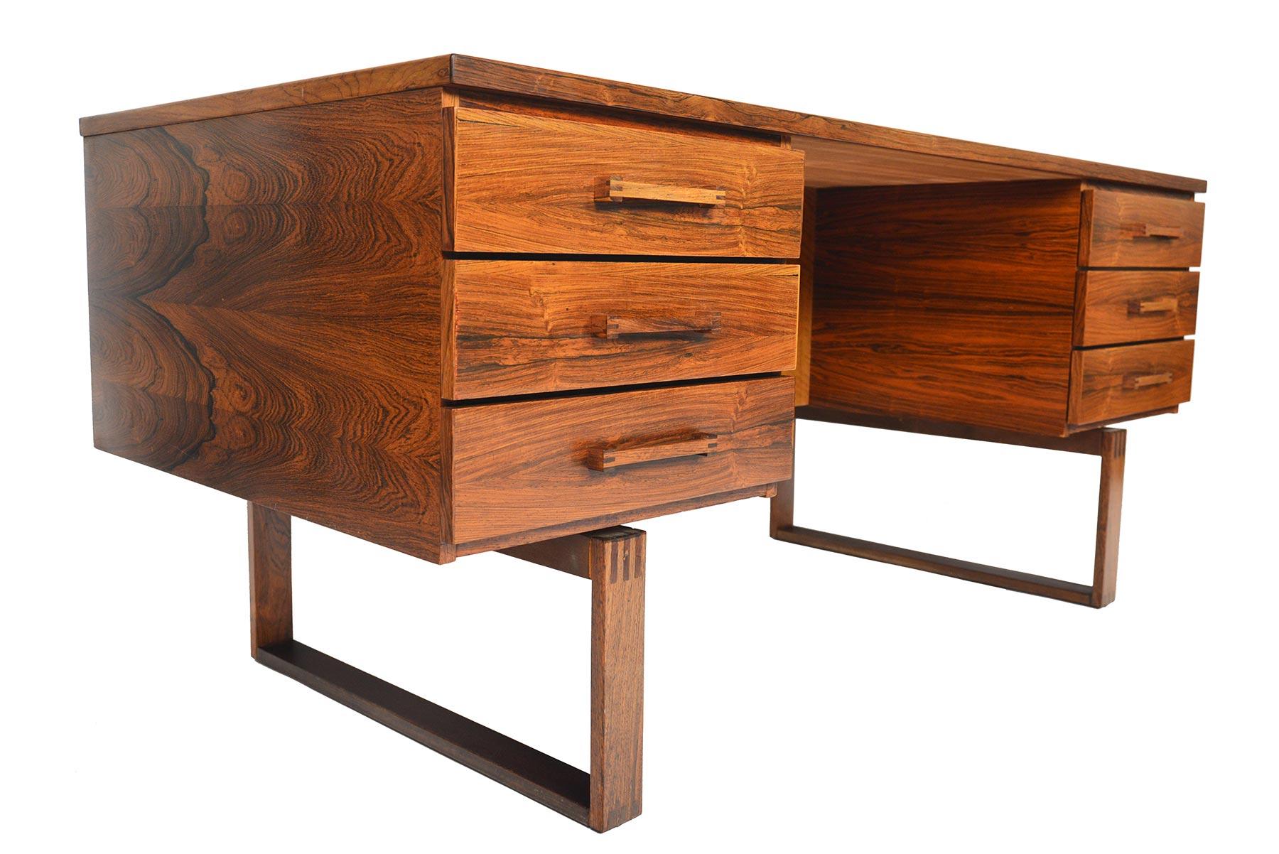 Danish Mid-Century Modern Jensen and Valeur Rosewood Executive Desk 1