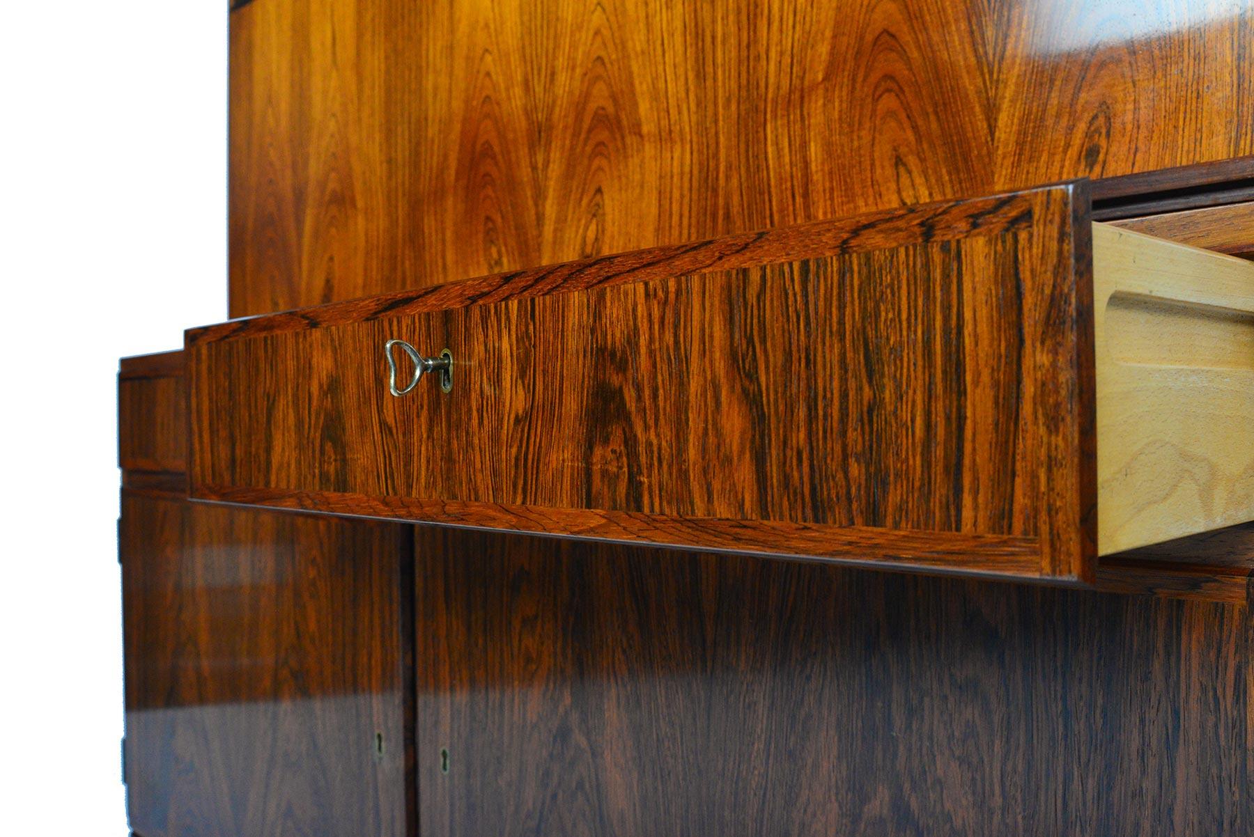 Danish Mid-Century Modern Kai Winding Rosewood Credenza with Bookcase Hutch 2