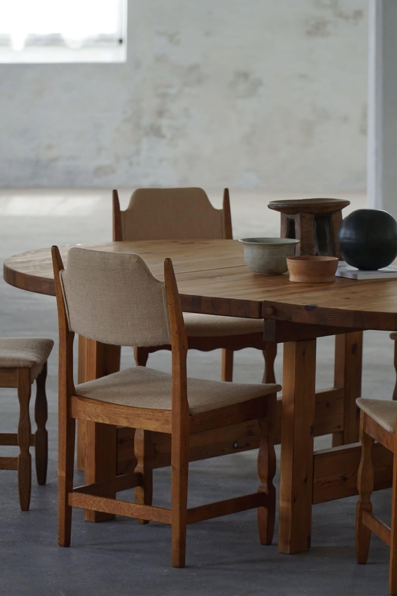 Grande table de salle à manger danoise moderne du milieu du siècle en pin, Tage Poulsen, 1970 en vente 7