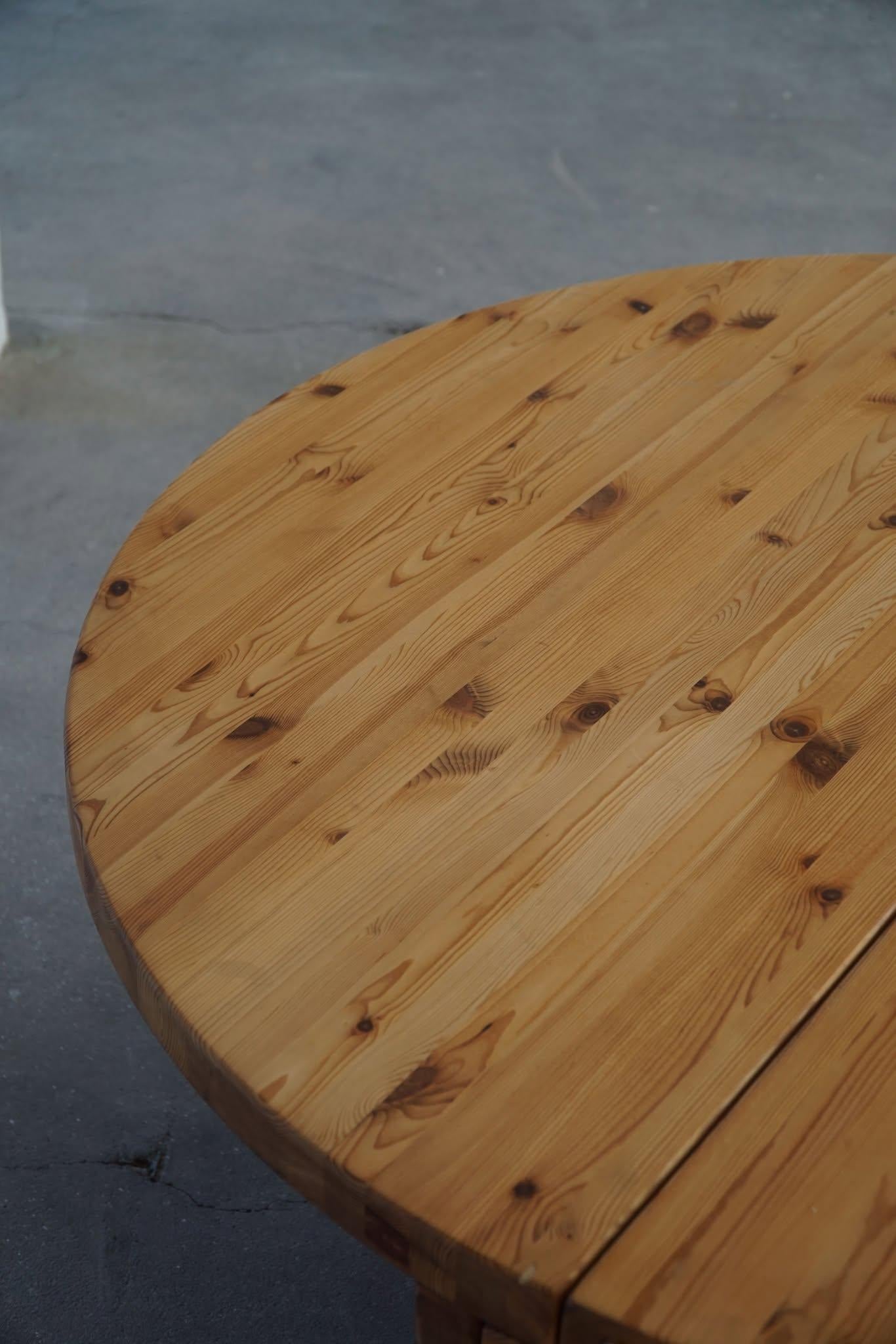 Grande table de salle à manger danoise moderne du milieu du siècle en pin, Tage Poulsen, 1970 en vente 12