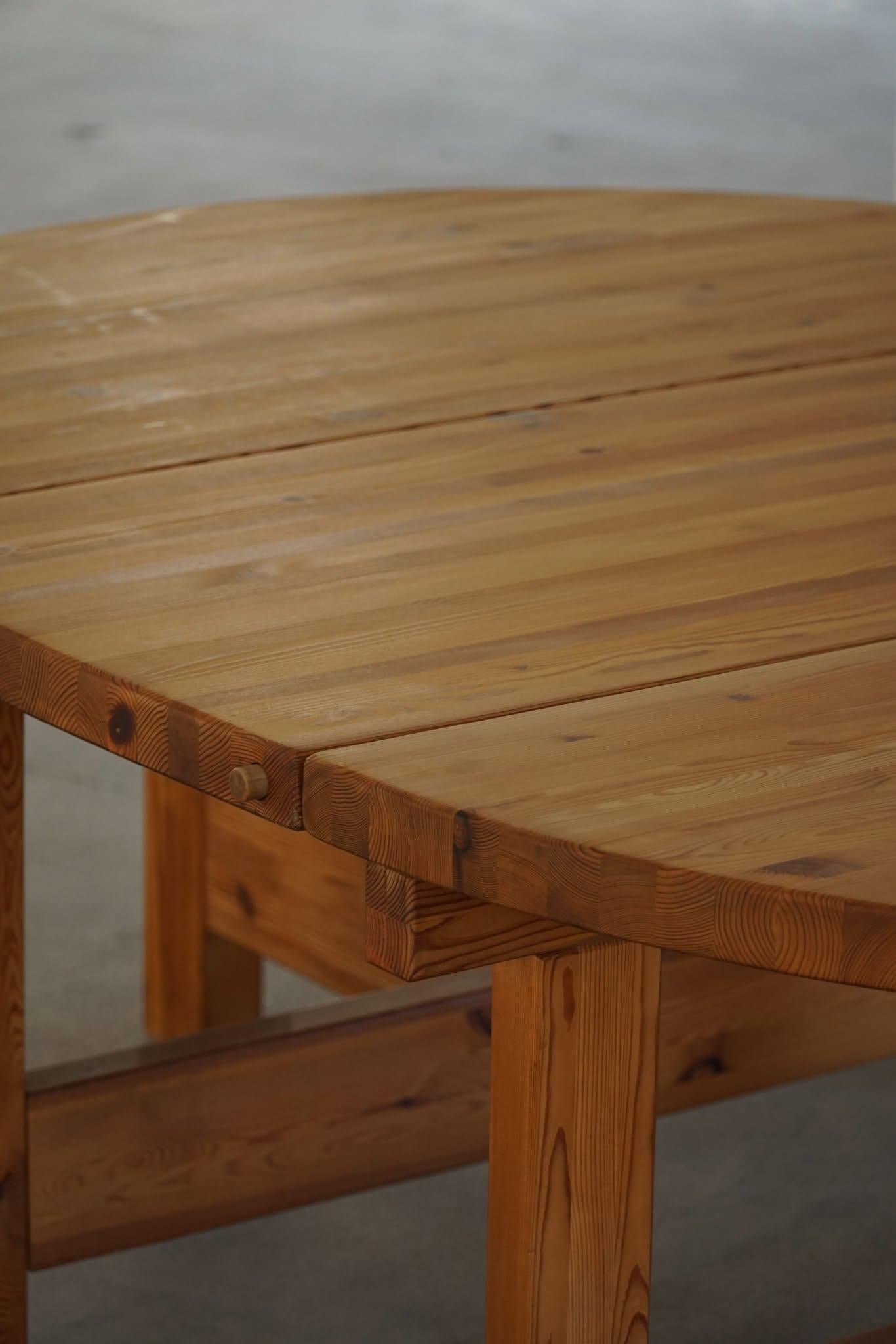 Grande table de salle à manger danoise moderne du milieu du siècle en pin, Tage Poulsen, 1970 en vente 13