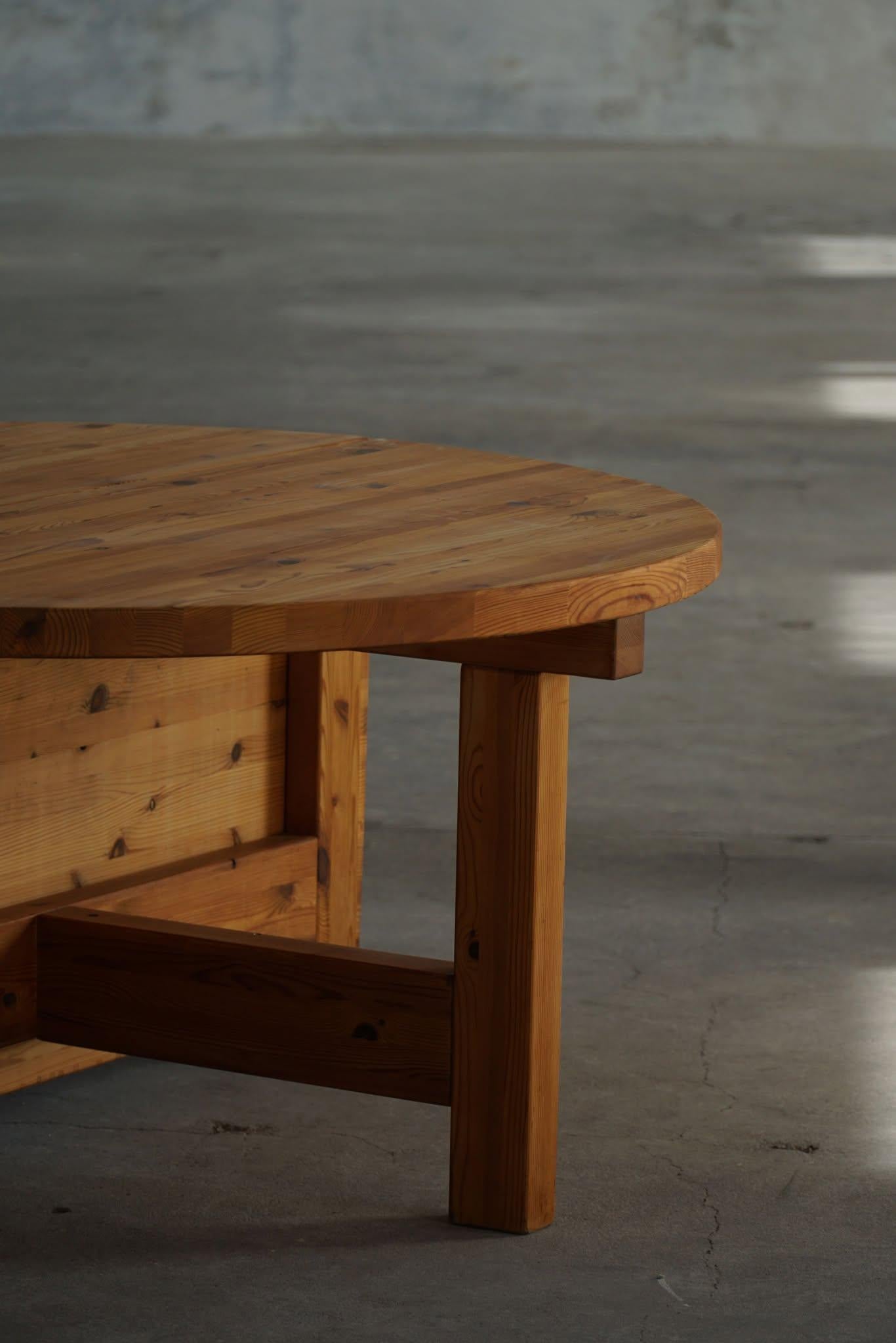 Scandinave moderne Grande table de salle à manger danoise moderne du milieu du siècle en pin, Tage Poulsen, 1970 en vente