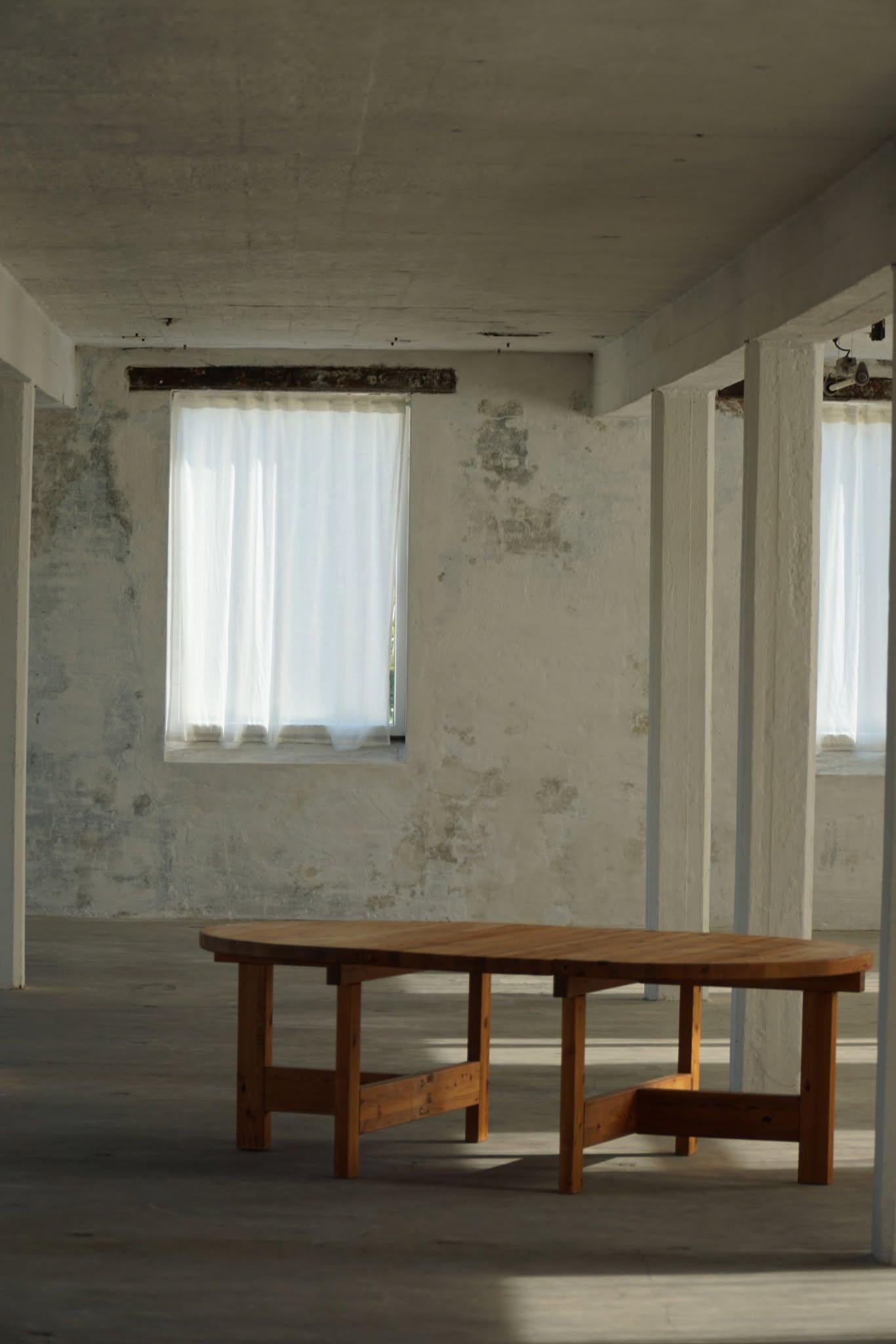 Danois Grande table de salle à manger danoise moderne du milieu du siècle en pin, Tage Poulsen, 1970 en vente