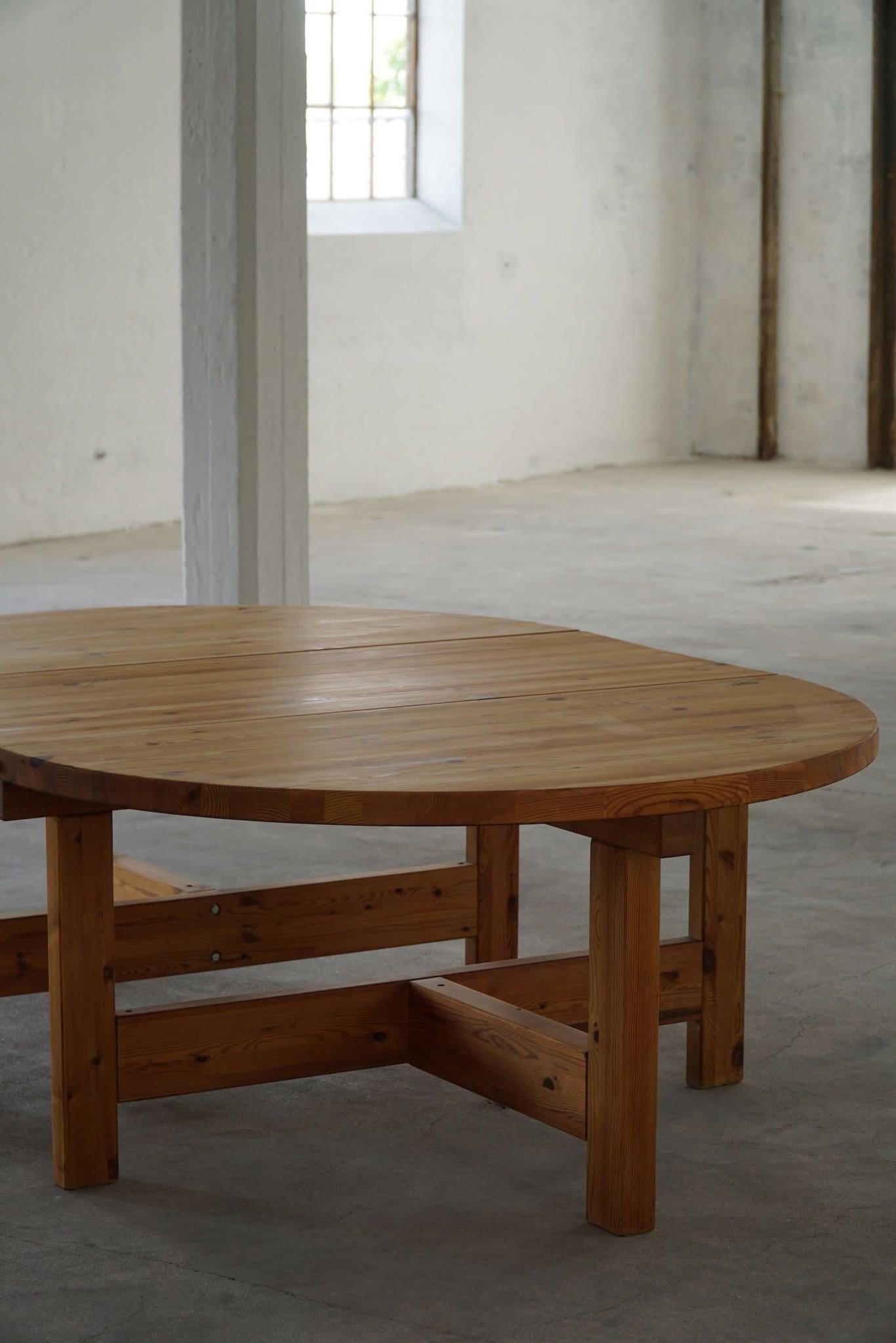 Grande table de salle à manger danoise moderne du milieu du siècle en pin, Tage Poulsen, 1970 en vente 2