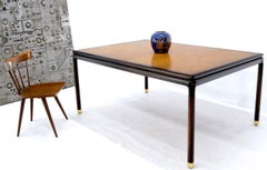 Danish Mid-Century Modern Large Two-Tone Dining Room Table with 2 Leaves