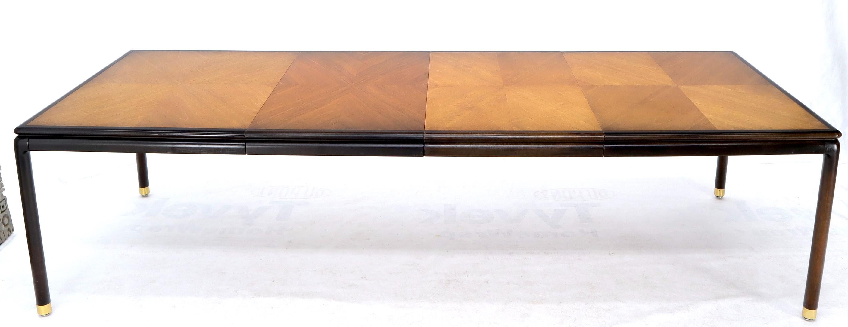 American Danish Mid-Century Modern Large Two-Tone Dining Room Table with 2 Leaves For Sale