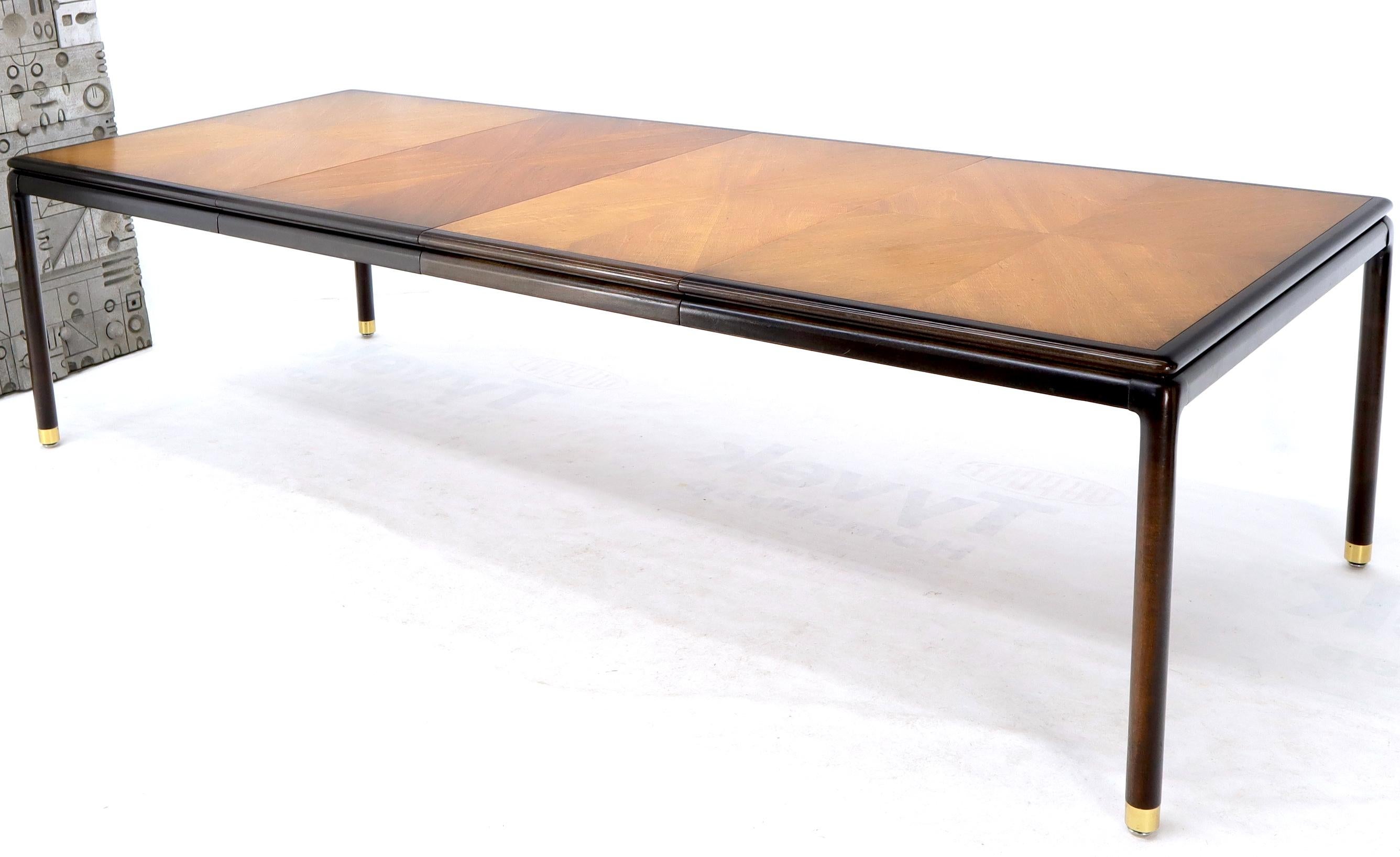 Mahogany Danish Mid-Century Modern Large Two-Tone Dining Room Table with 2 Leaves For Sale