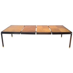Vintage Danish Mid-Century Modern Large Two-Tone Dining Room Table with 2 Leaves