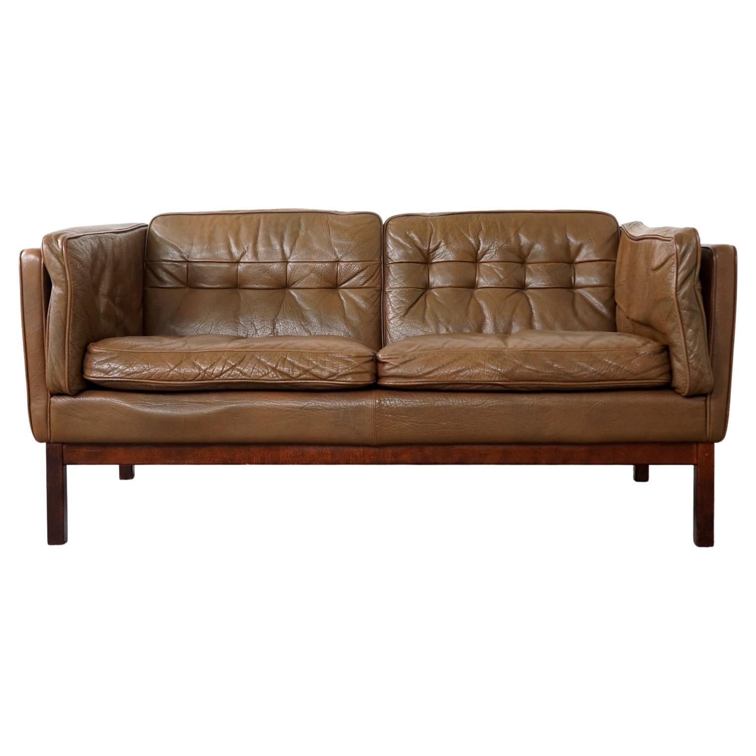 Italian Leather Modern Design Loveseat For Sale at 1stDibs