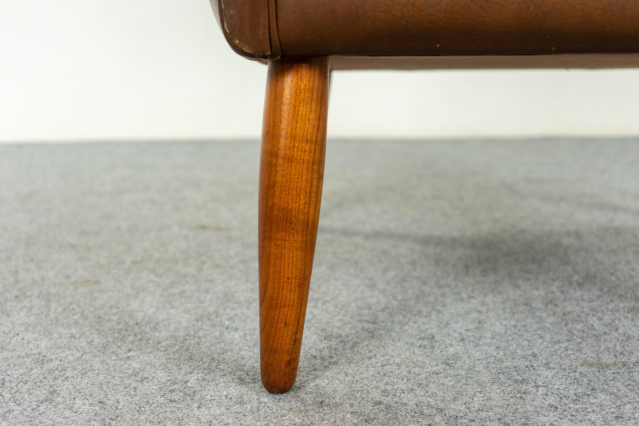 Mid-20th Century Danish Mid-Century Modern Leather & Teak Lounge Chair For Sale