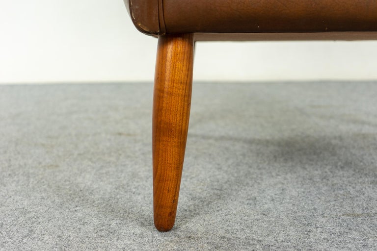 Mid-20th Century Danish Mid-Century Modern Leather & Teak Lounge Chair For Sale