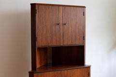 Danish Mid-Century Modern Locking Rosewood Corner Cabinet