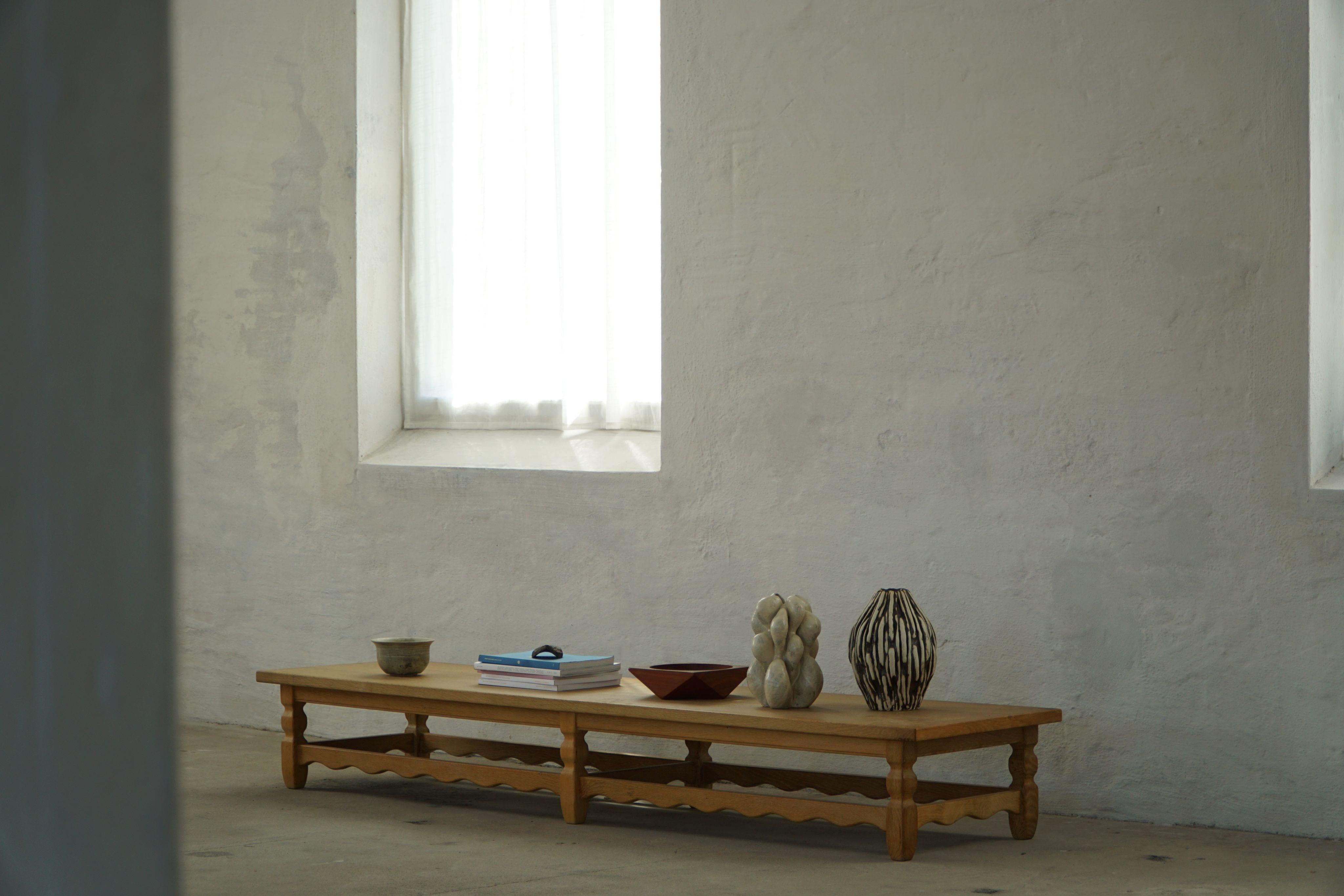Danish Mid Century Modern, Long Bench in Solid Oak, Henning Kjærnulf, 1960s For Sale 6