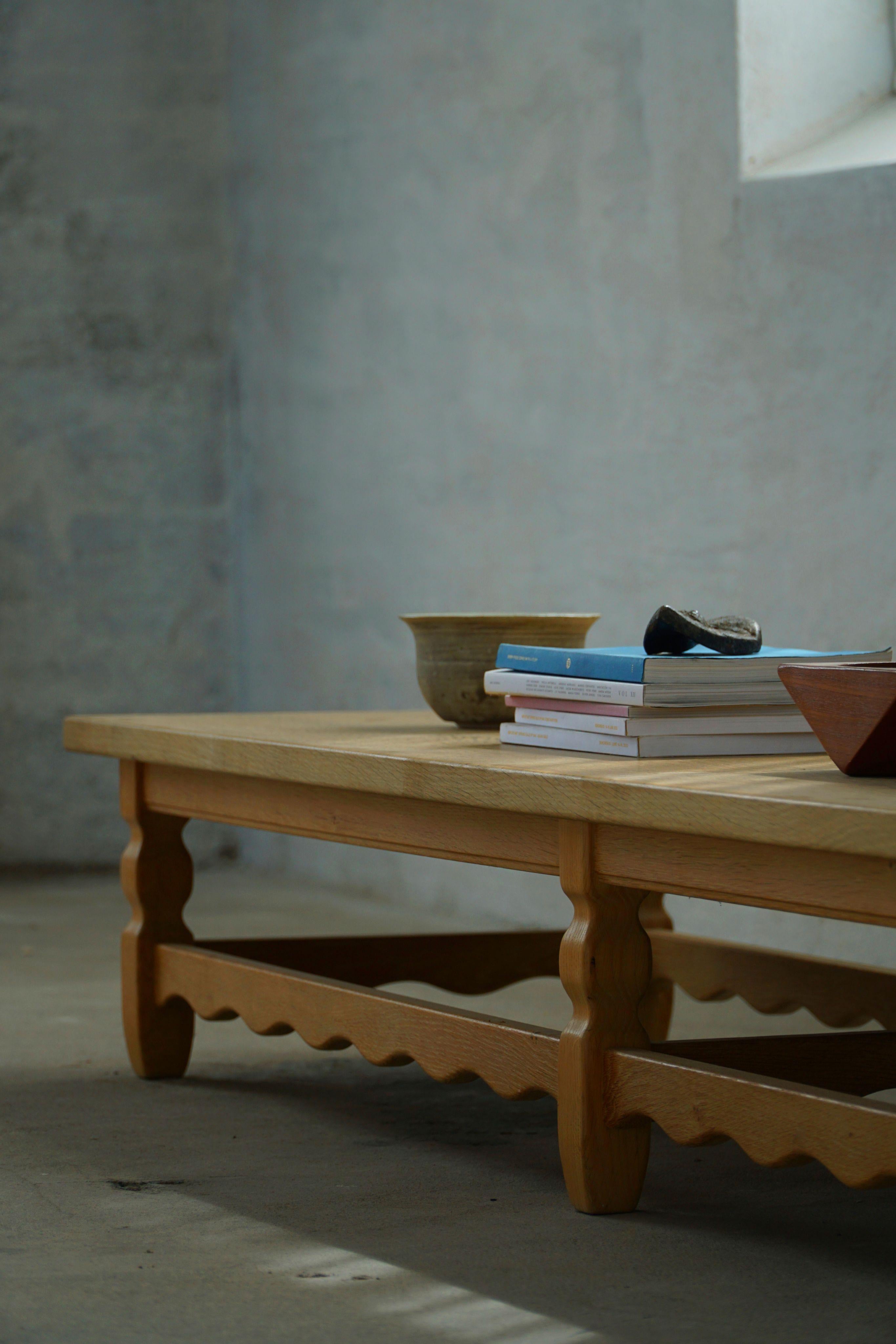Danish Mid Century Modern, Long Bench in Solid Oak, Henning Kjærnulf, 1960s For Sale 7