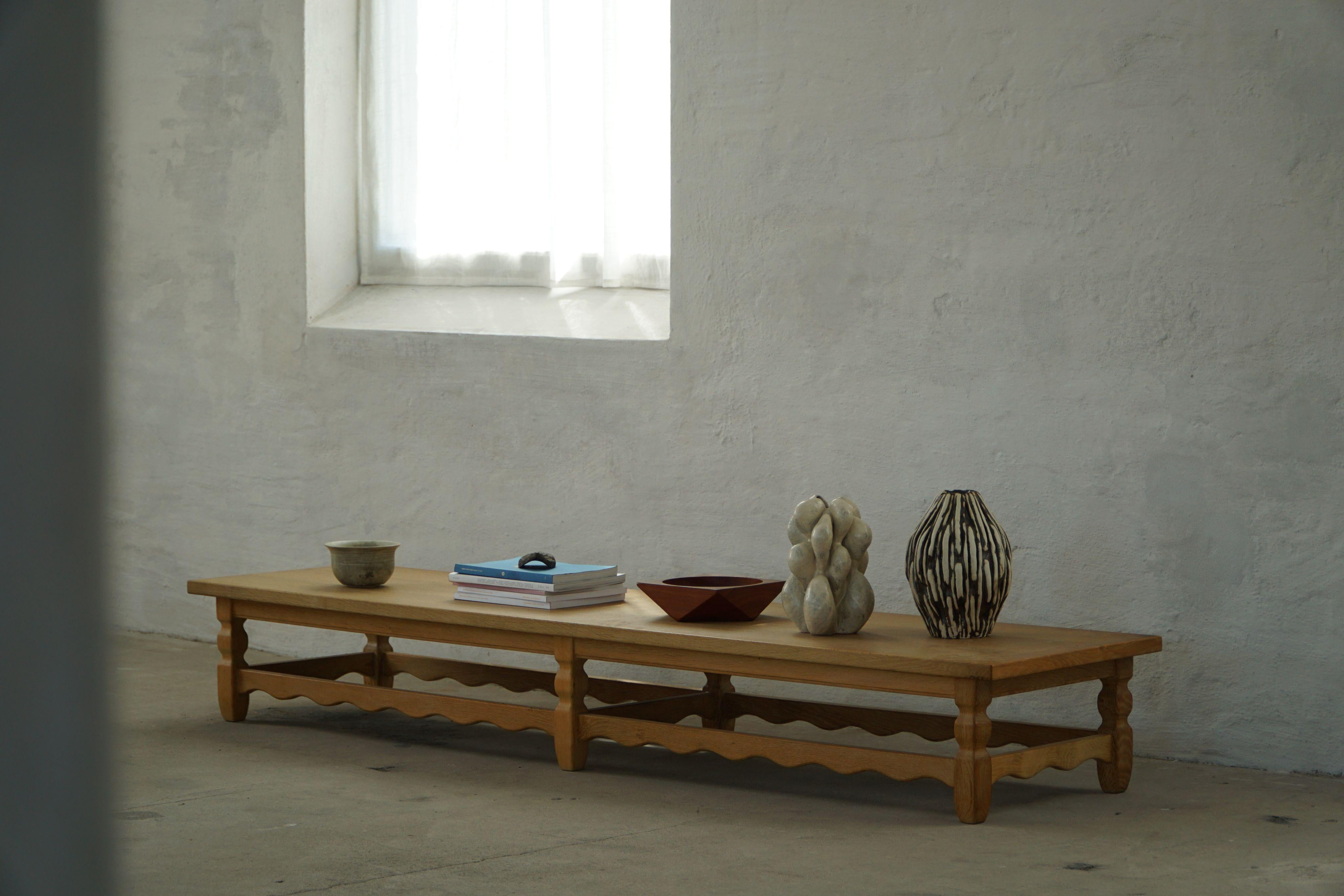 Danish Mid Century Modern, Long Bench in Solid Oak, Henning Kjærnulf, 1960s For Sale 9